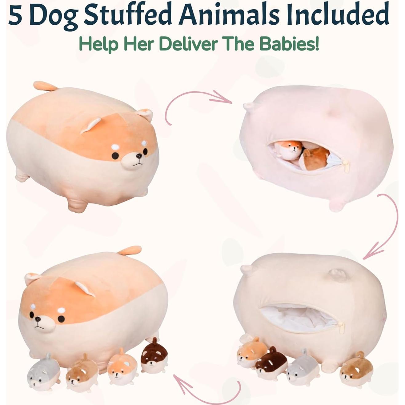 Juguete de Peluche PixieCrush Shiba Inu y 4 Cachorros