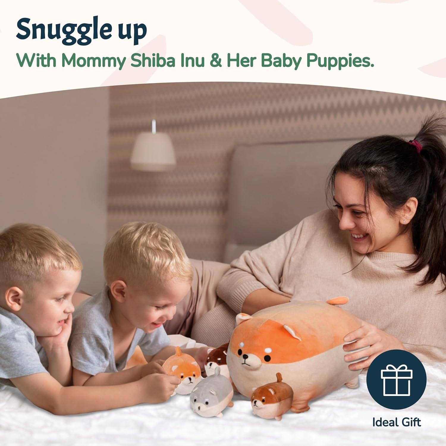 Juguete de Peluche PixieCrush Shiba Inu y 4 Cachorros