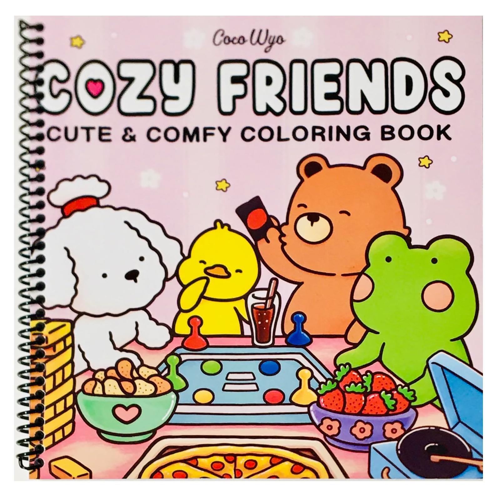 Libro para Colorear Amigos Acogedores - 40 Páginas para Adultos