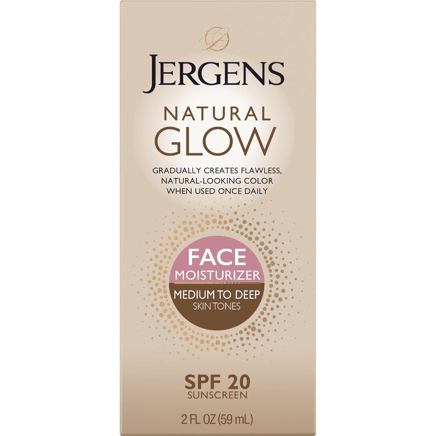 Hidratante Facial Autobronceador Jergens Natural Glow SPF 20