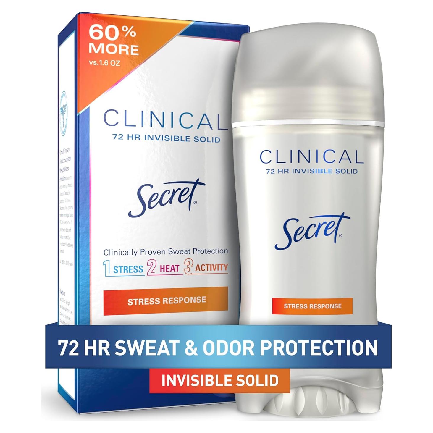 Desodorante Antitranspirante Clínico Secret 73.71 g - 72 Horas