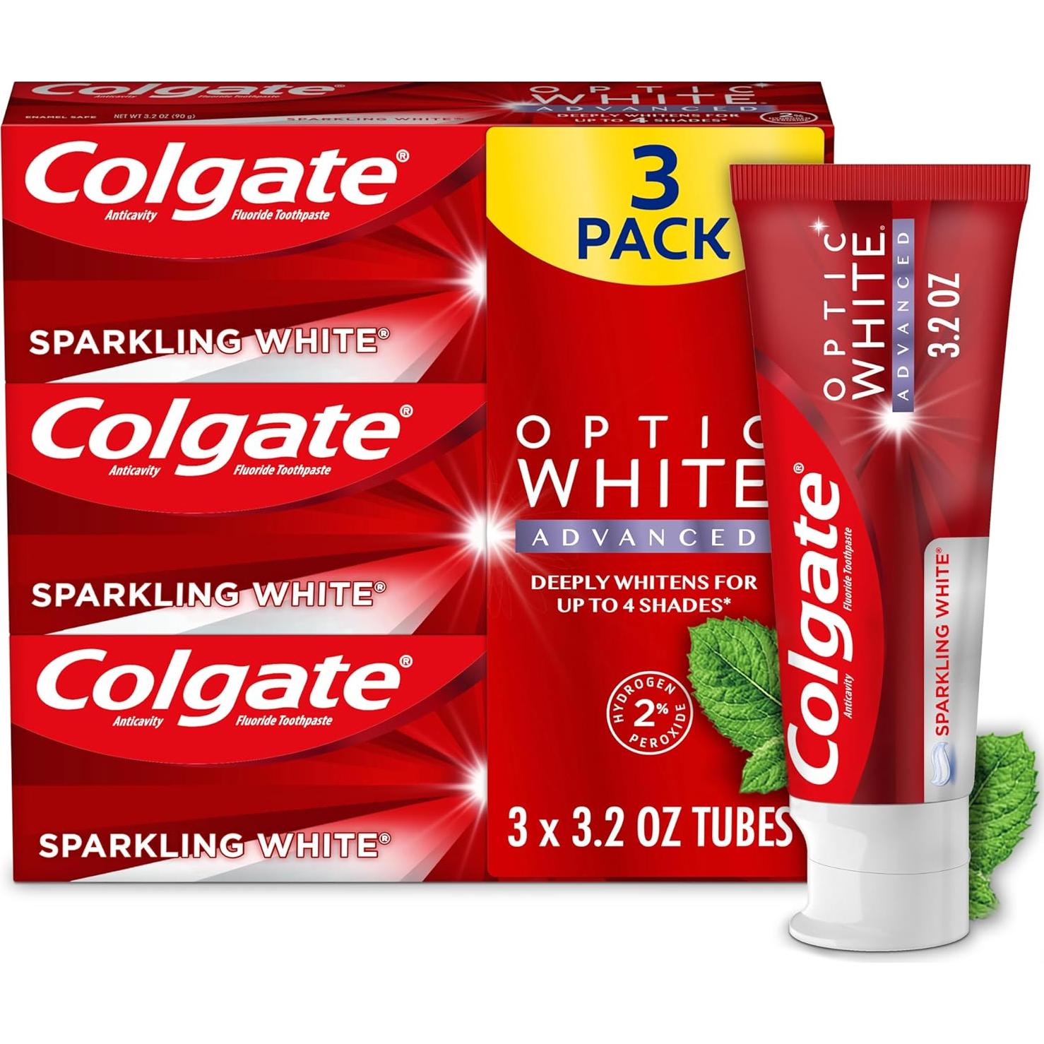 Cepillo de dientes Colgate 360 Advanced + Pasta Optic White 3x90.7g