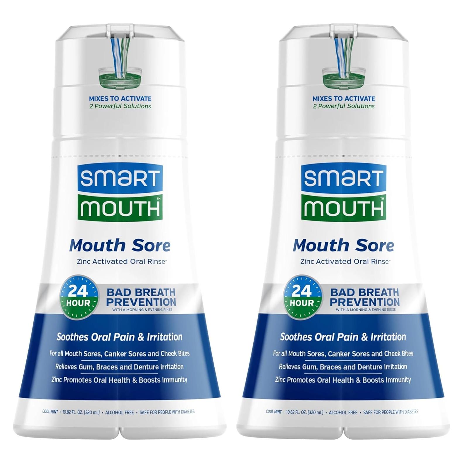 Enjuague Bucal SmartMouth para Llagas con Zinc 306ml - Paquete de 2
