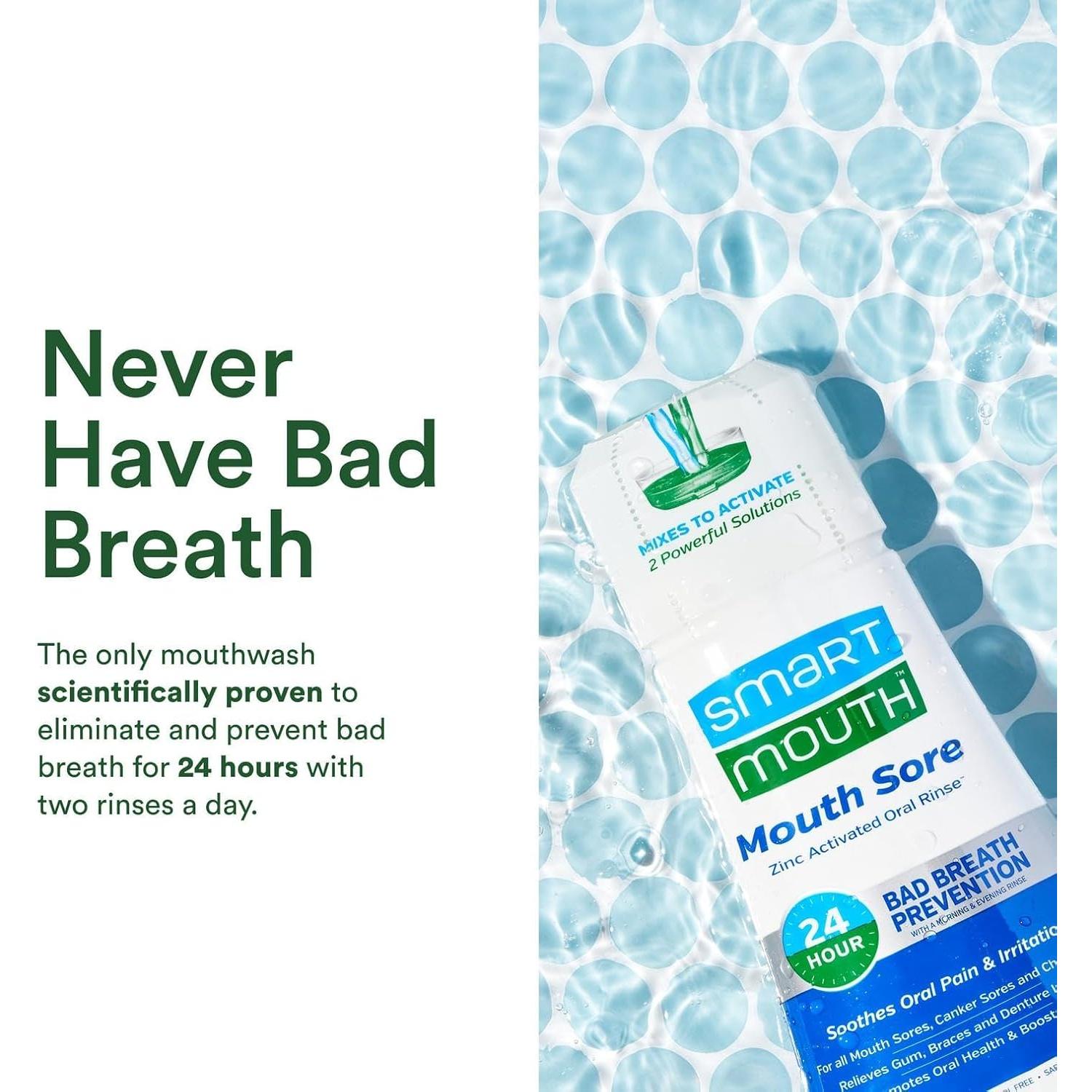 Enjuague Bucal SmartMouth para Llagas con Zinc 306ml - Paquete de 2