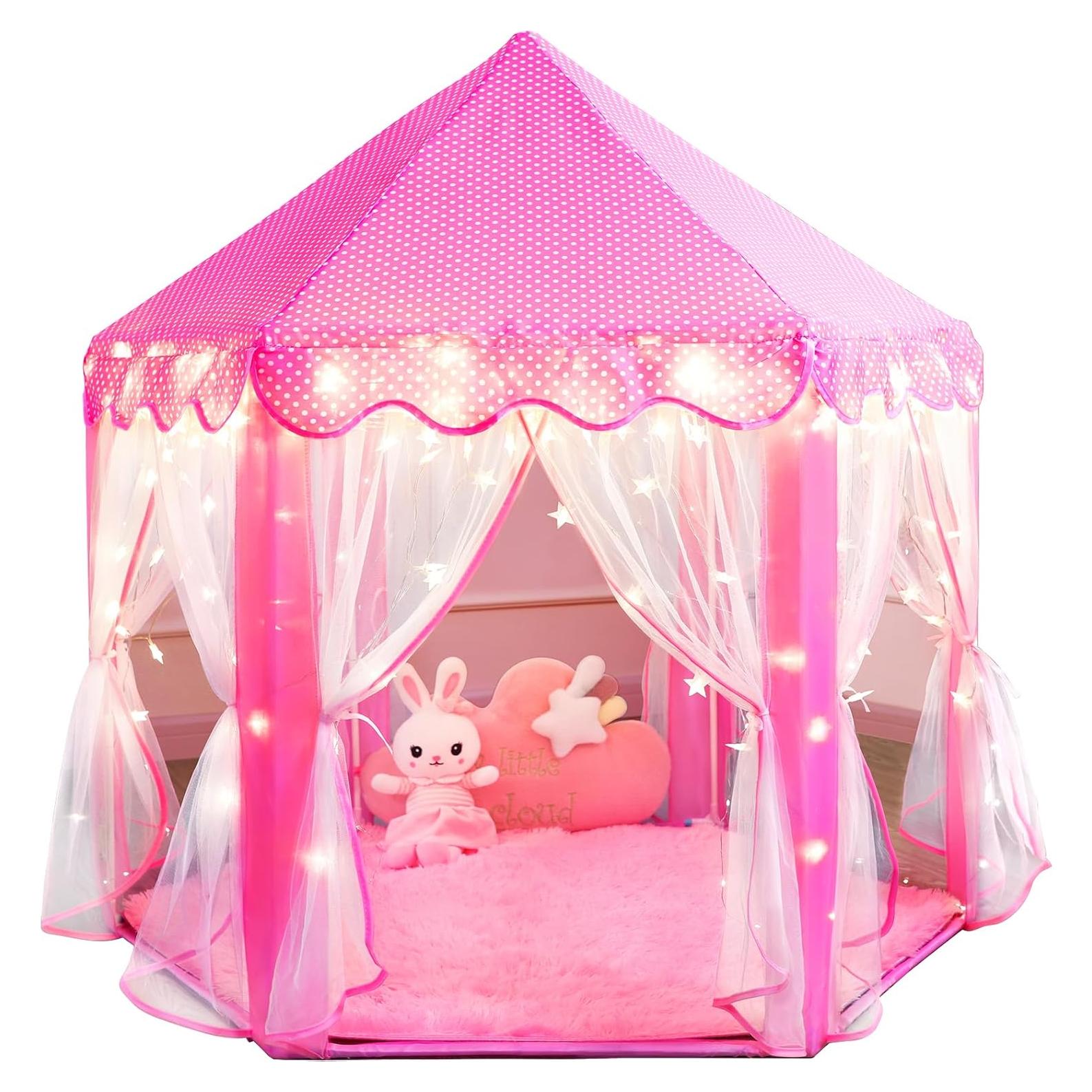 Carpa de Princesa Rosa Dong Guan 121x121x132 cm para Niñas