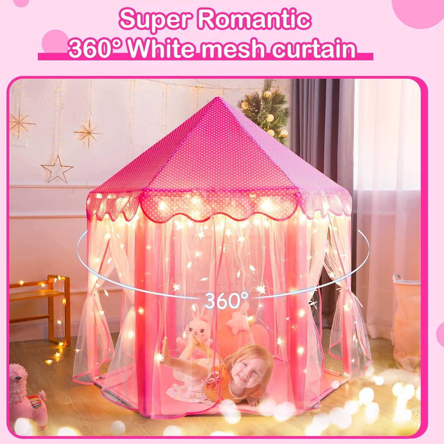 Carpa de Princesa Rosa Dong Guan 121x121x132 cm para Niñas