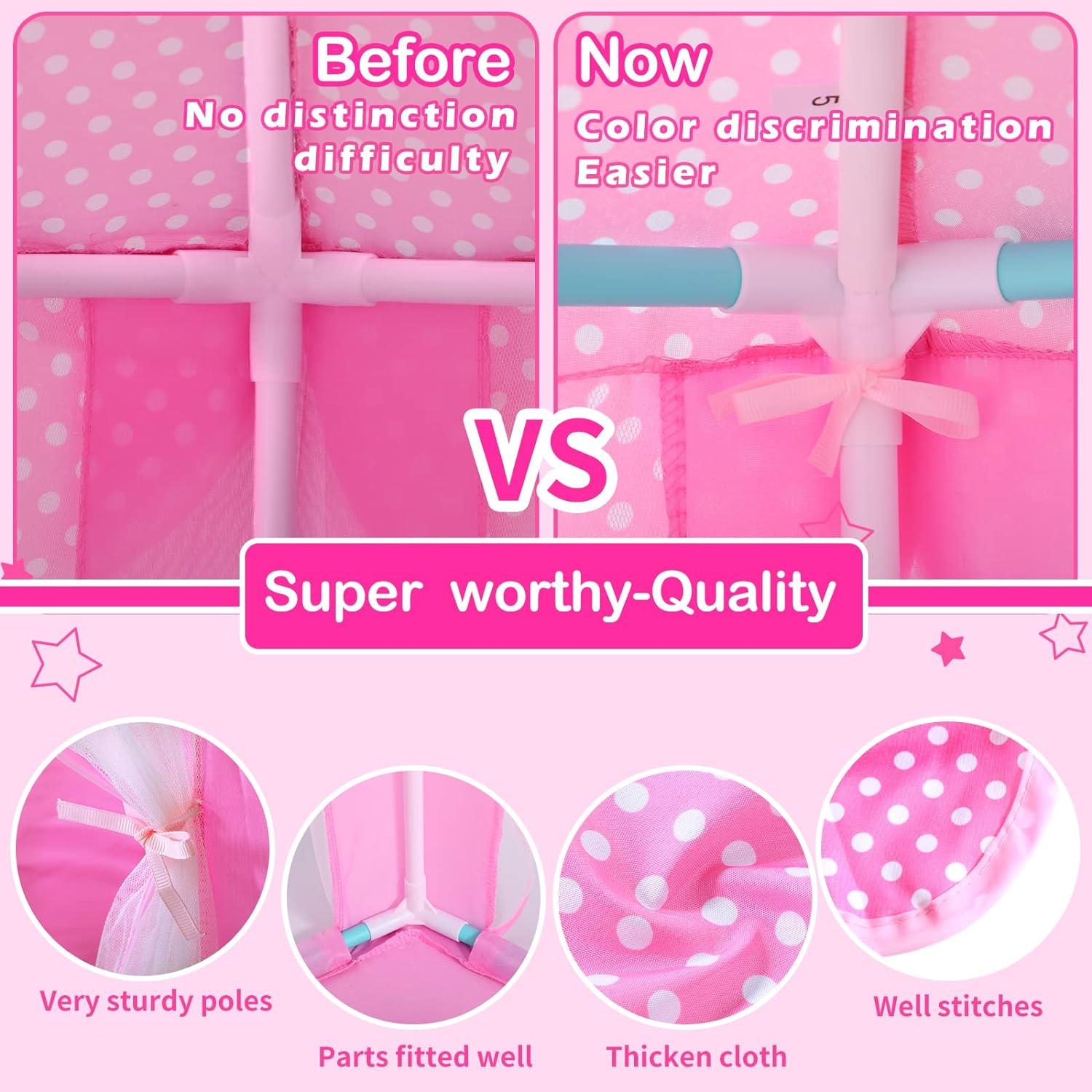 Carpa de Princesa Rosa Dong Guan 121x121x132 cm para Niñas