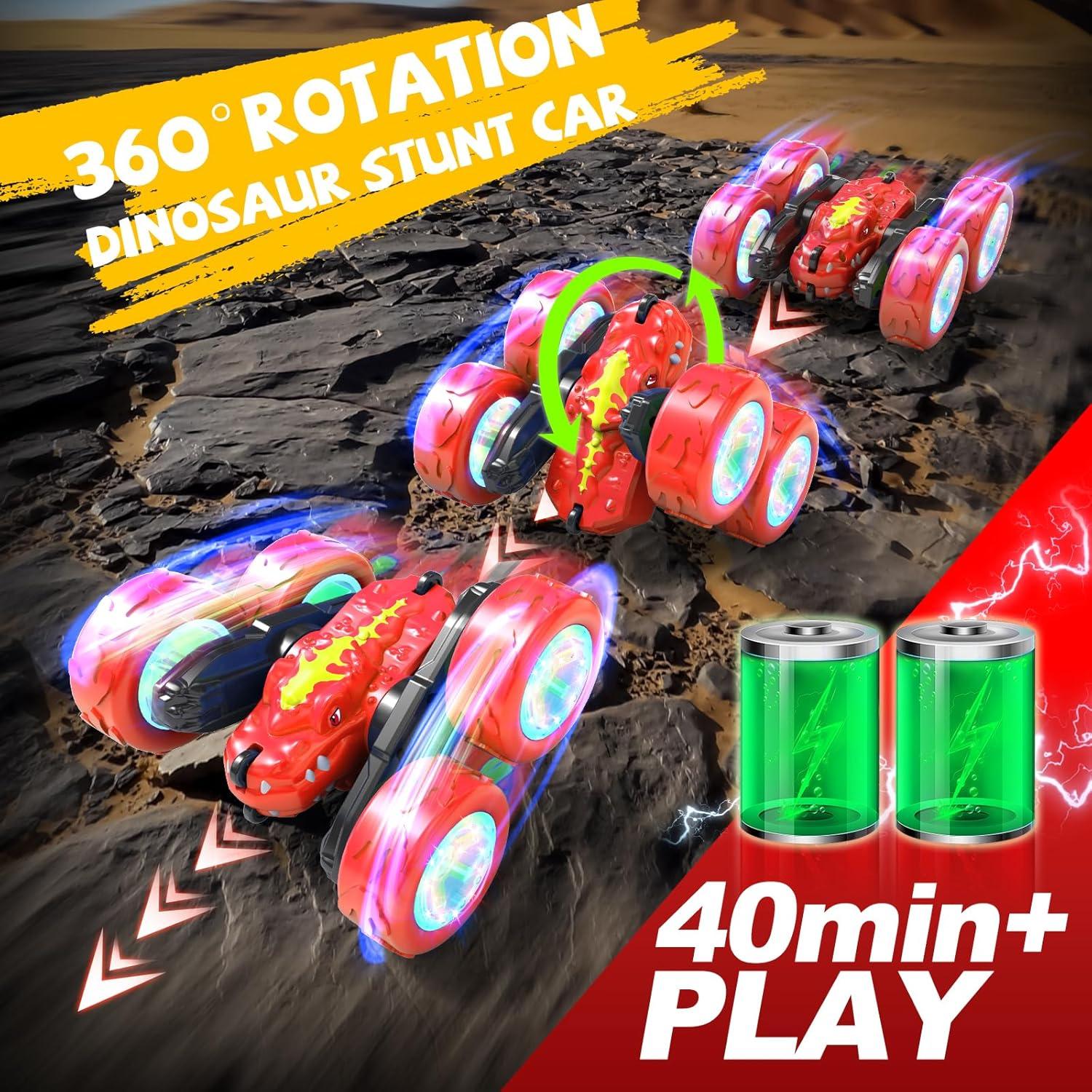 Coche RC Dinosaurio MOBI ONE 360° Doble Lado Rojo