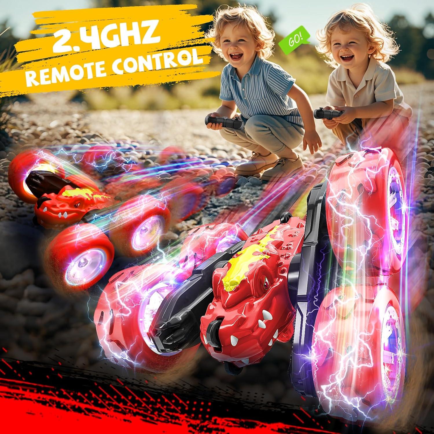 Coche RC Dinosaurio MOBI ONE 360° Doble Lado Rojo