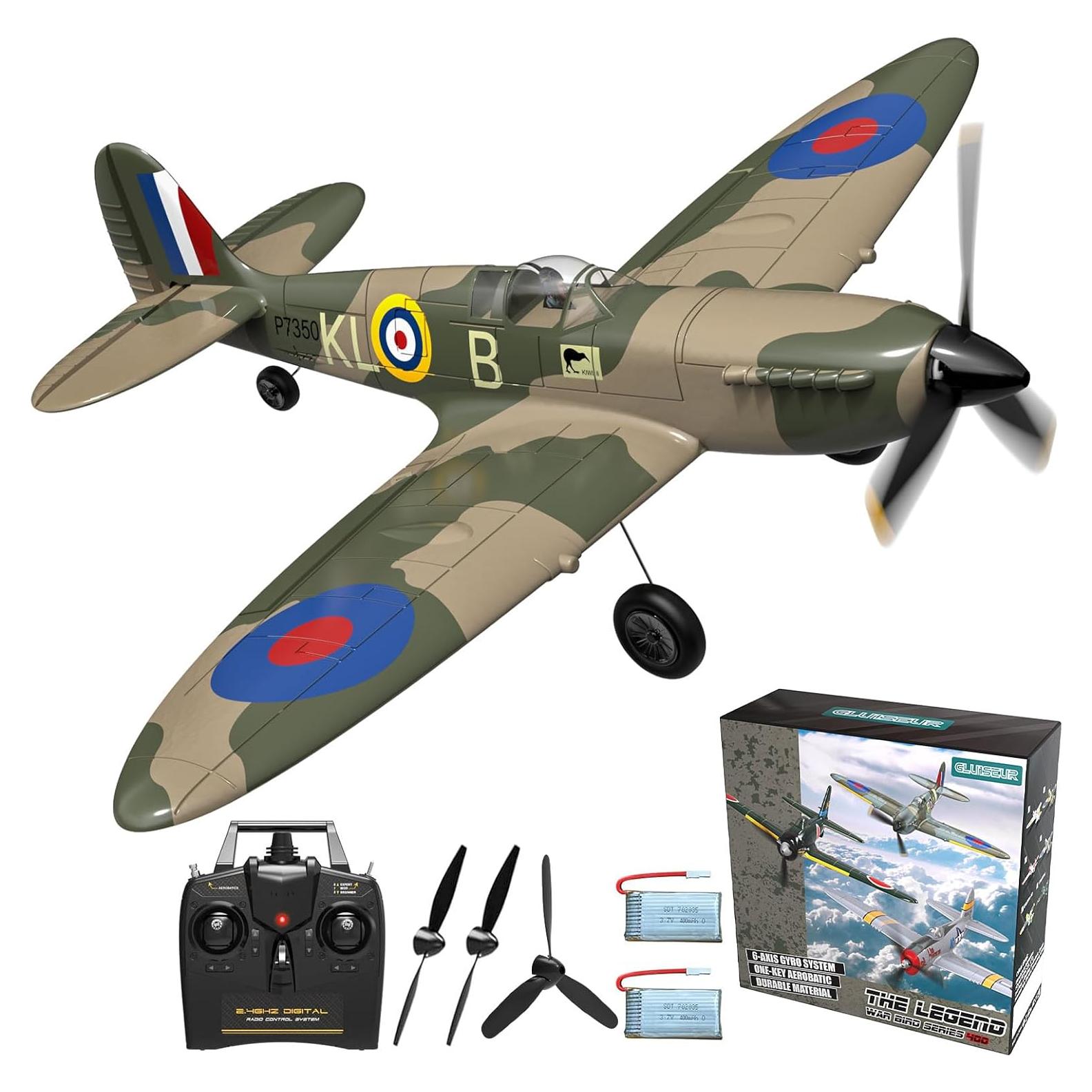 Avión RC GLUISEUR Spitfire 35.6 cm con 2 Baterías