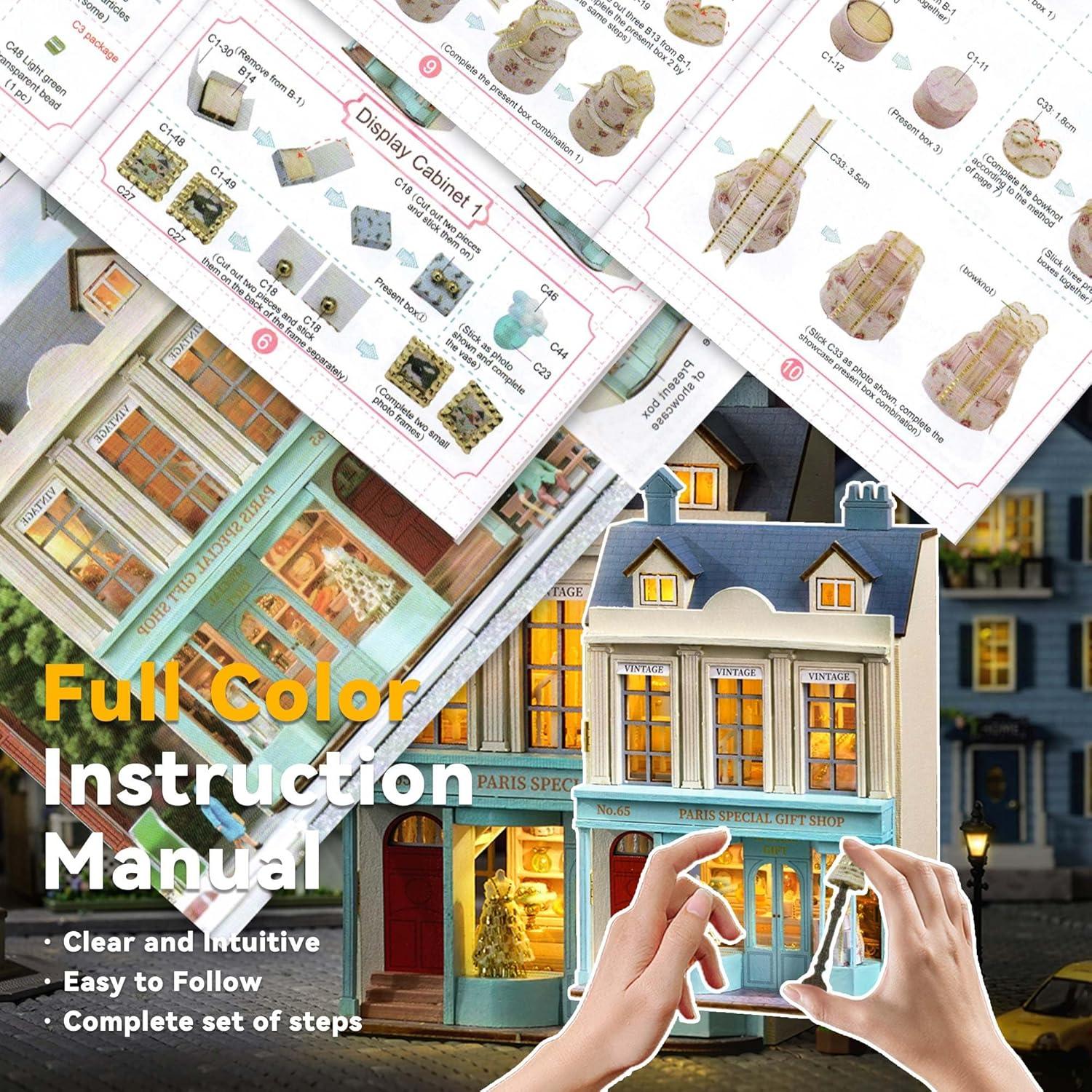 Casa de Muñecas Flever DIY con Muebles 8,89x5,84x13,46cm