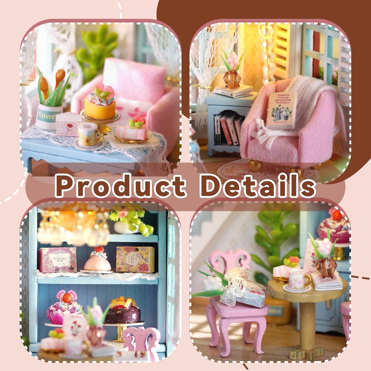 Casa de Muñecas Flever Kit DIY con Muebles 8,38x6,86cm