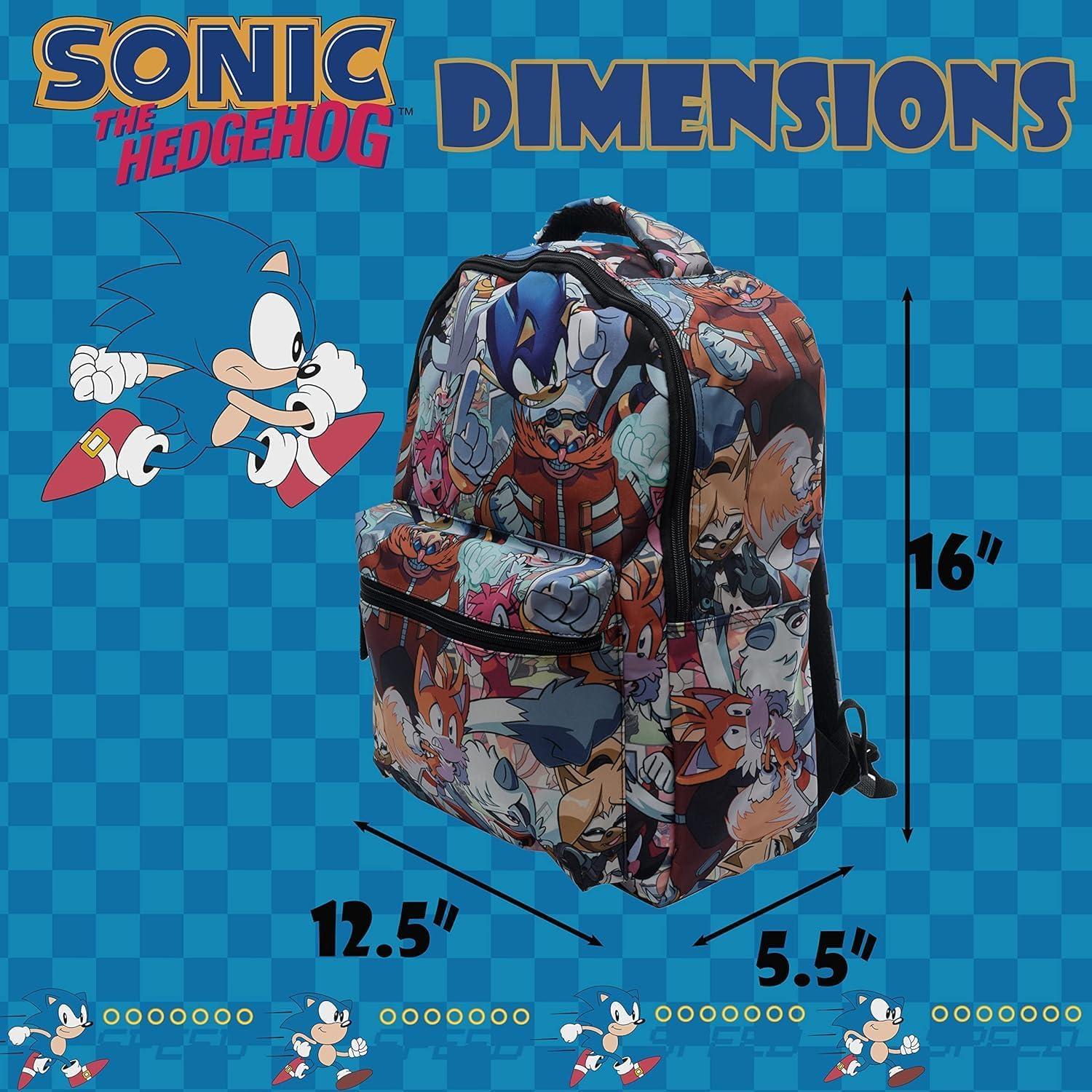 Mochila Sonic The Hedgehog 40cm Escolar Unisex Duradera