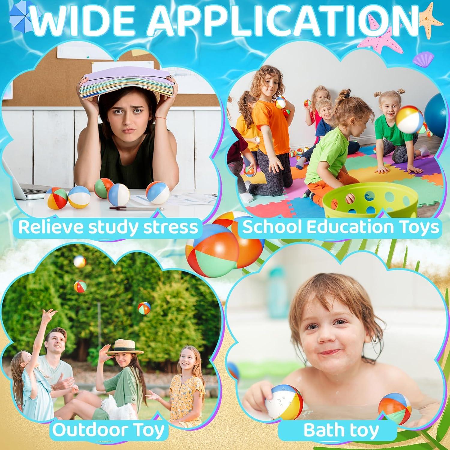 60 Pelotas de Estrés de Playa Oleitodh 6.35 cm Arcoíris