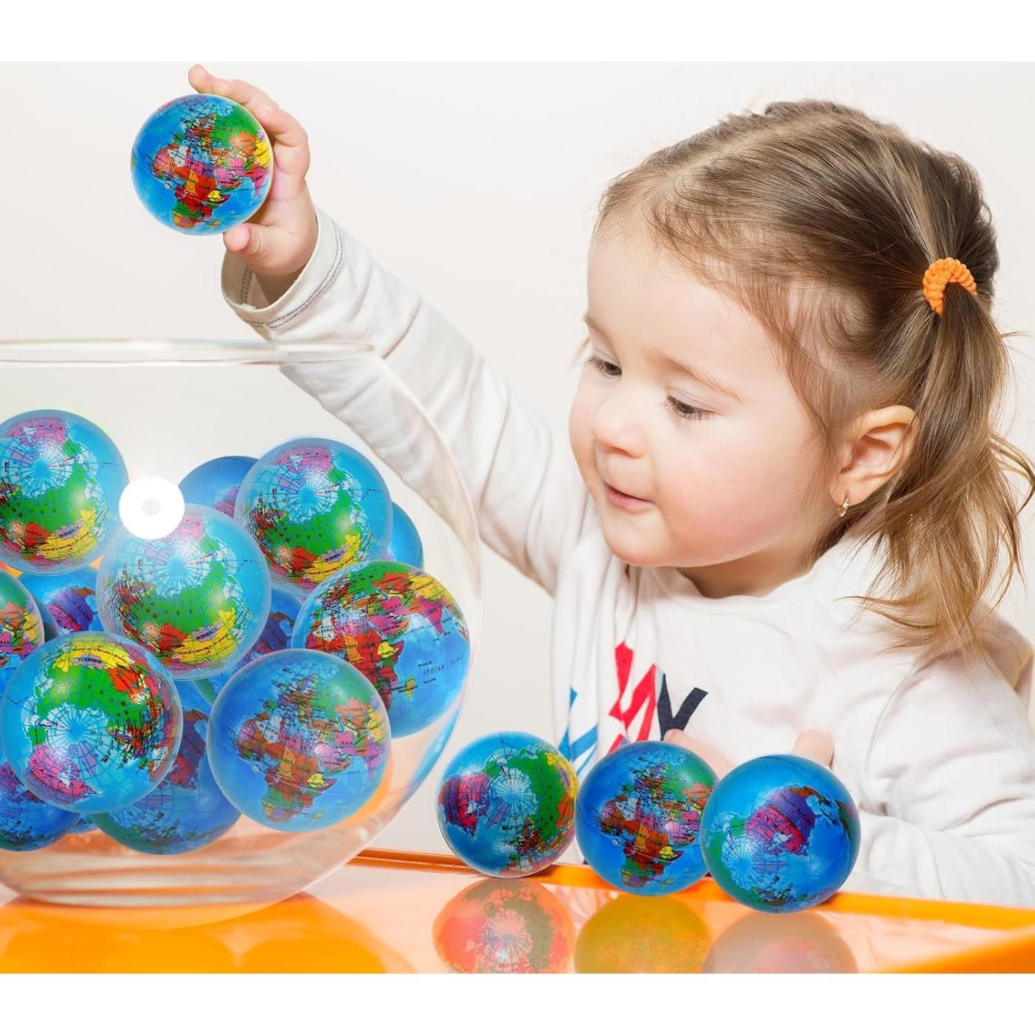 60 Pelotas de Estrés Globo Terráqueo Oleitodh 6.3 cm