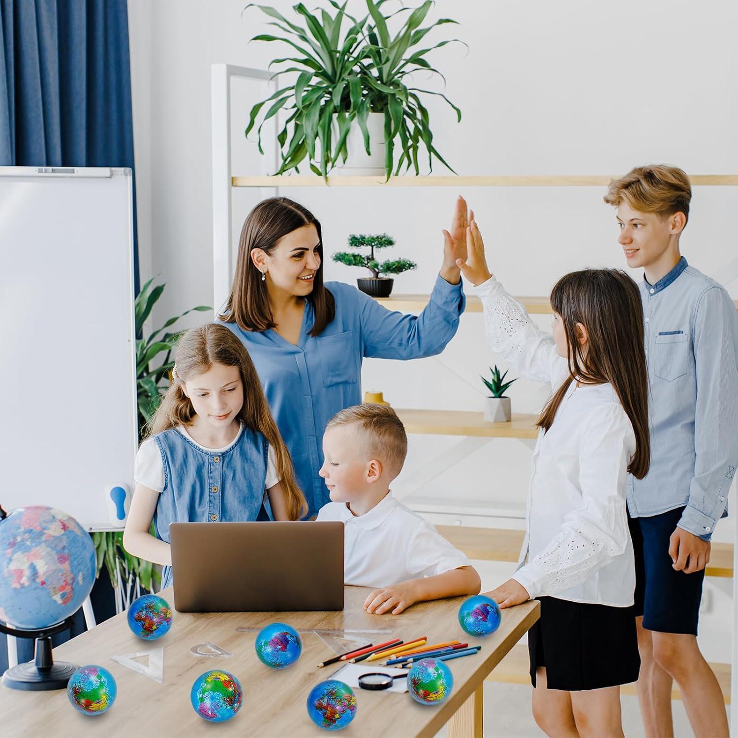 60 Pelotas de Estrés Globo Terráqueo Oleitodh 6.3 cm