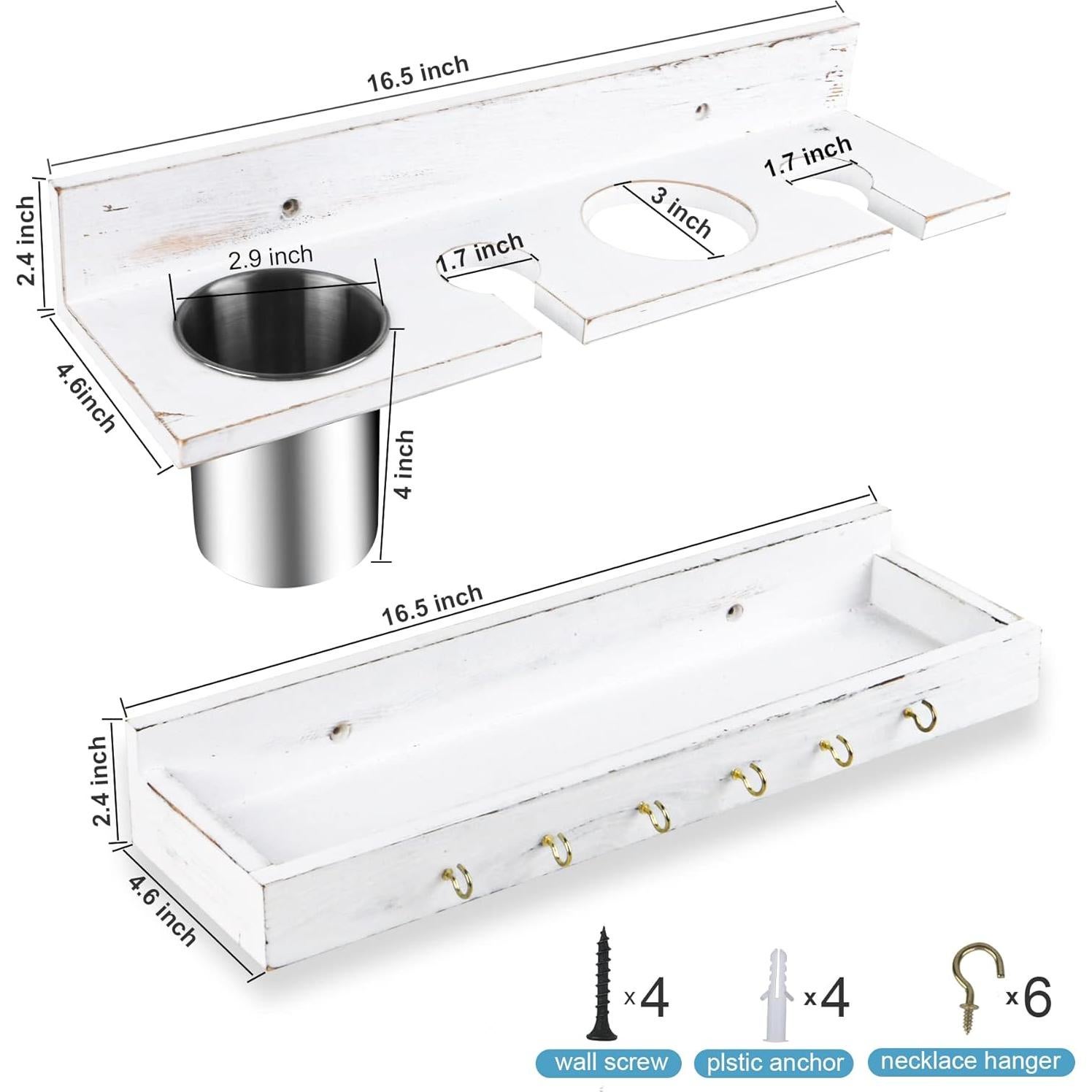 Organizador de Herramientas para el Cabello ANHIEN Blanco 4 en 1