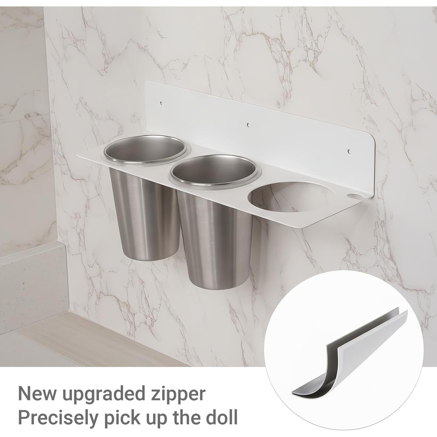 Organizador de Herramientas para el Cabello BANJEKT Blanco 2 Tazas