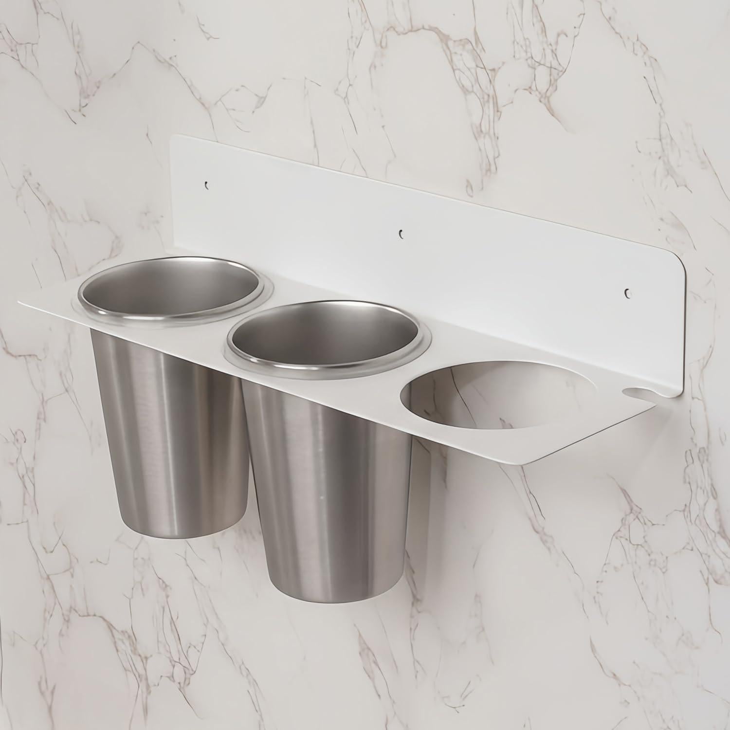 Organizador de Herramientas para el Cabello BANJEKT Blanco 2 Tazas