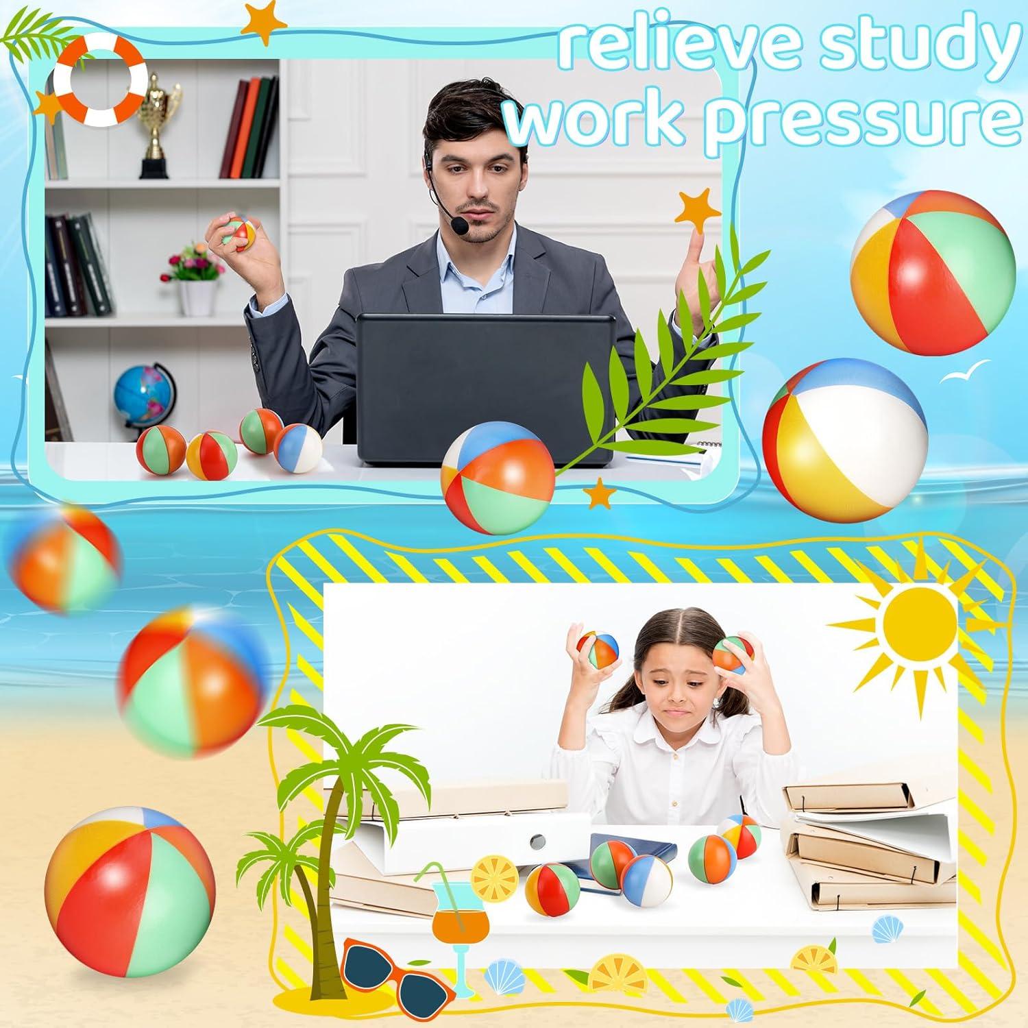 96 Pelotas de Estrés de Playa Oleitodh 5 cm Arcoíris