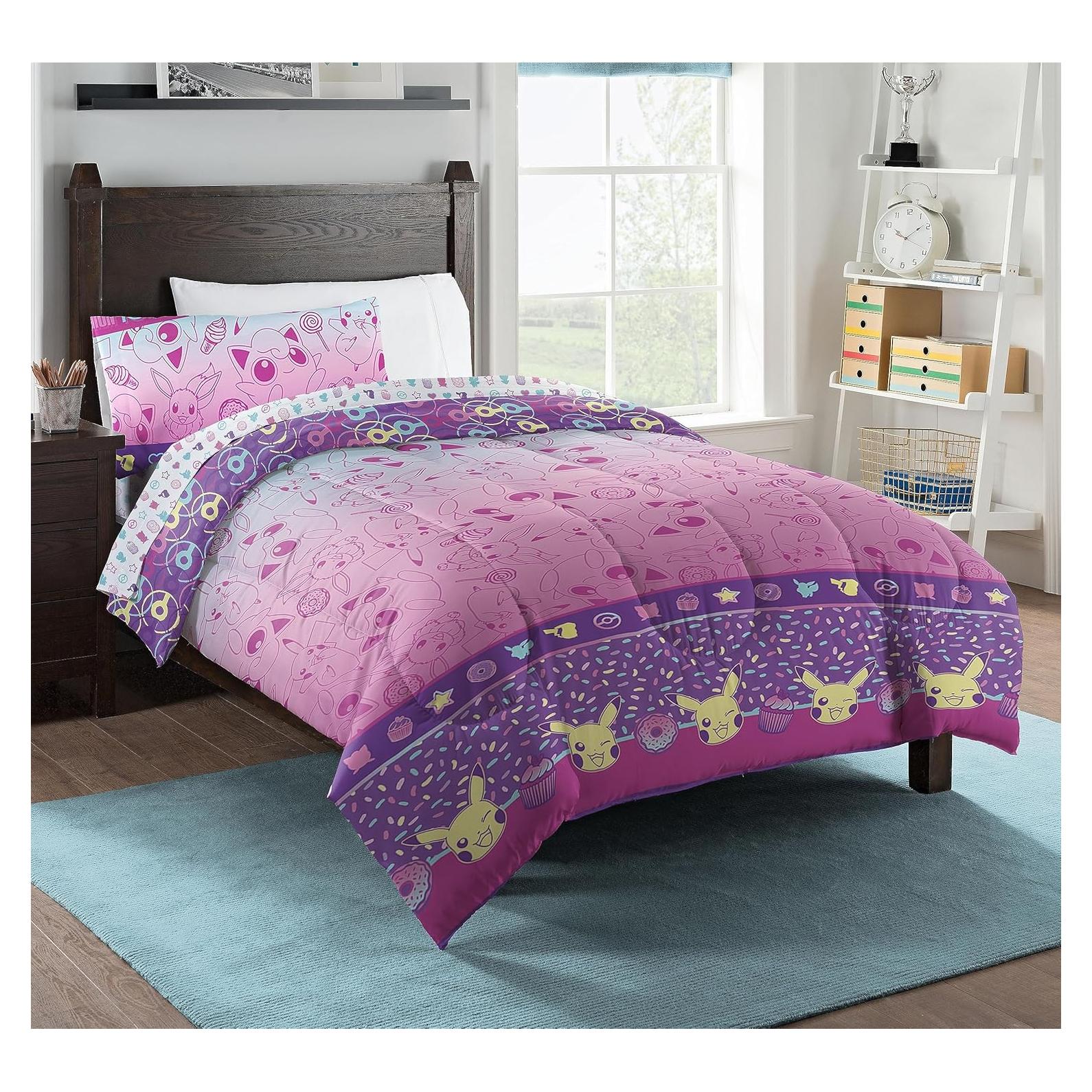 Conjunto de cama Twin Northwest Pokemon Pikachu y Eevee