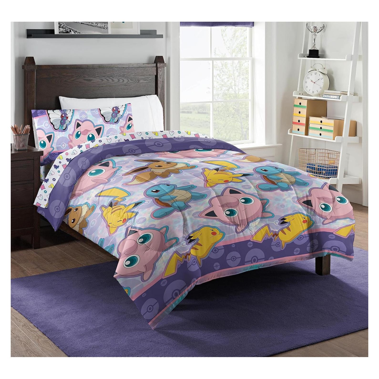 Conjunto de cama Twin Northwest Pokemon Pikachu y amigos