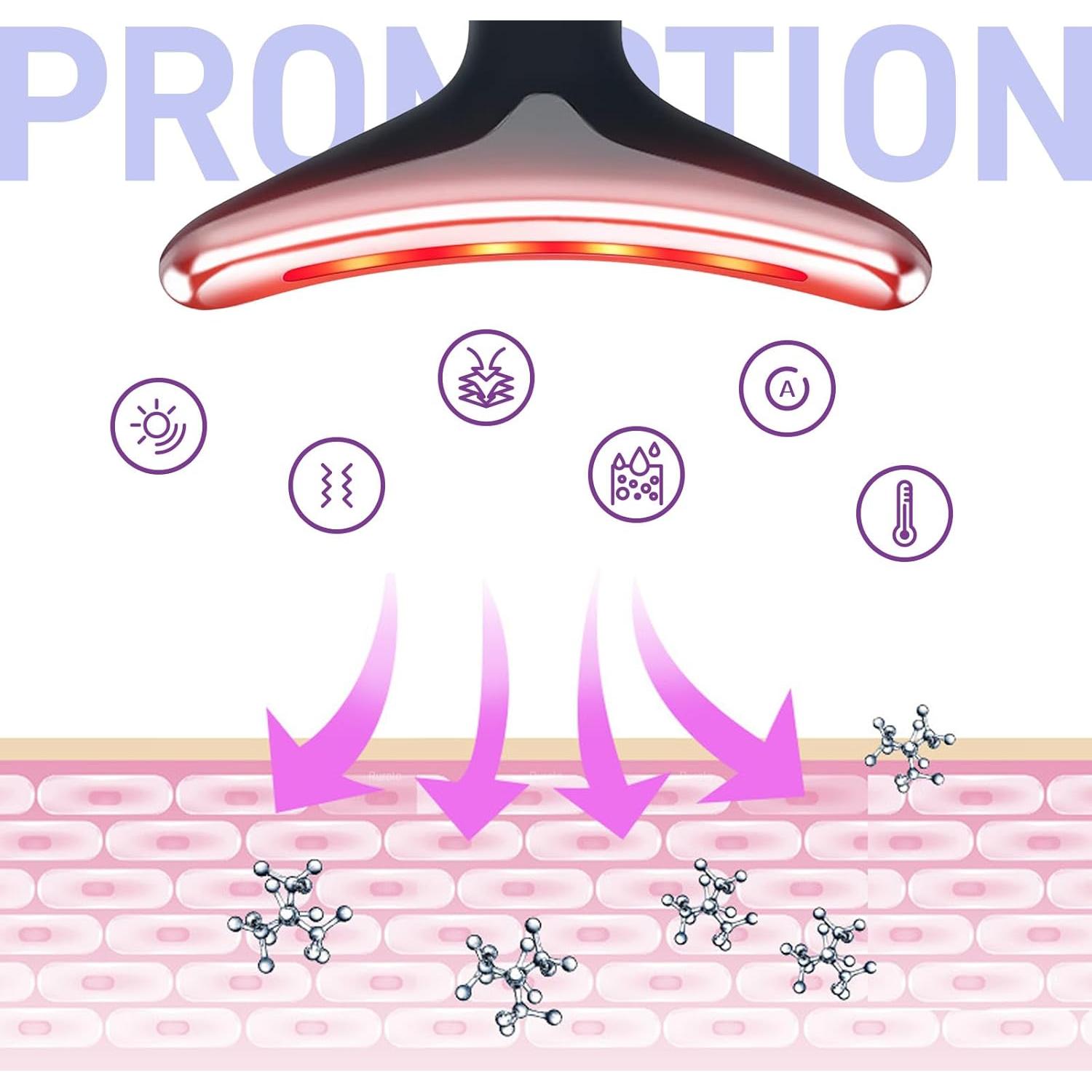 Masajeador Facial LED Rurolo ES-1081 - 7 Colores, Compacto