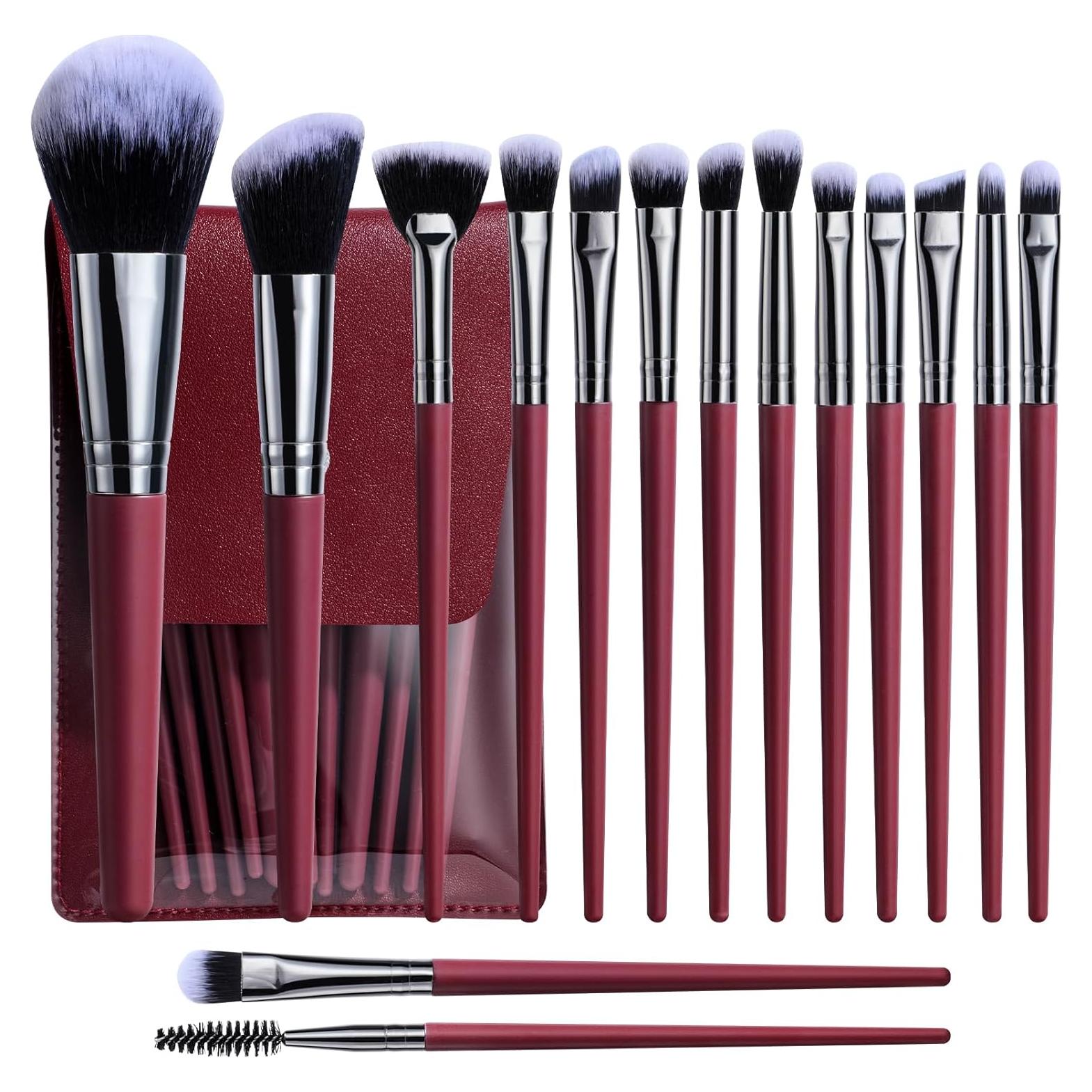 Set de 15 Pinceles de Maquillaje BS-MALL - Multiusos y Viaje