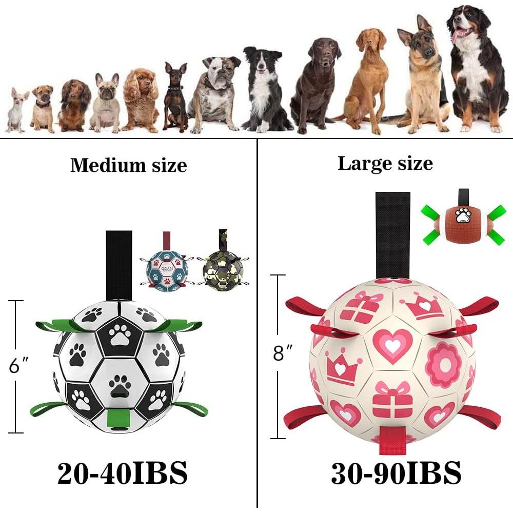 Pelota de Fútbol QDAN Rosa para Perros Medianos y Grandes