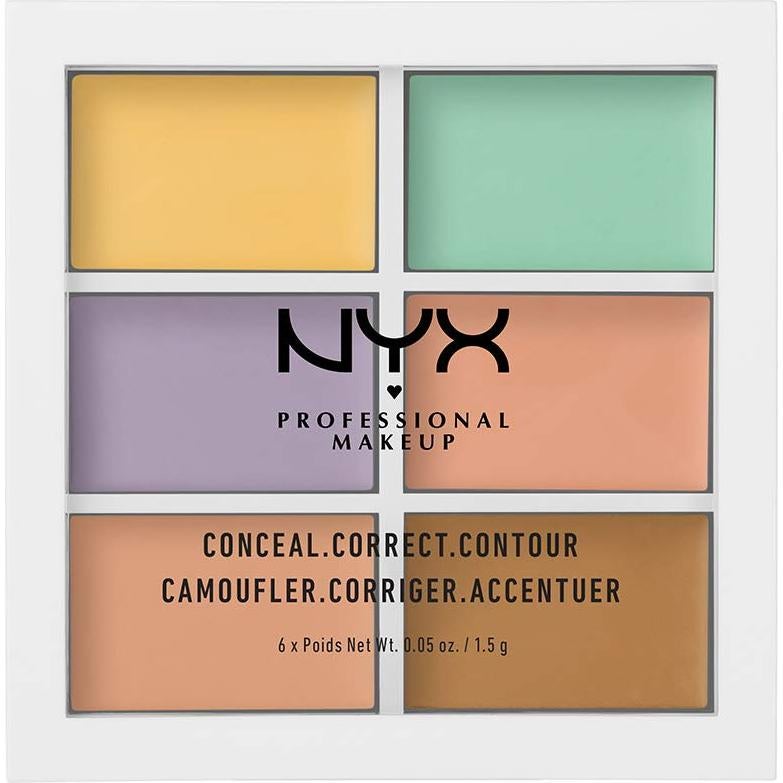 Paquete Paleta Corrector Color 6 Tonos + Delineador Epic Ink NYX