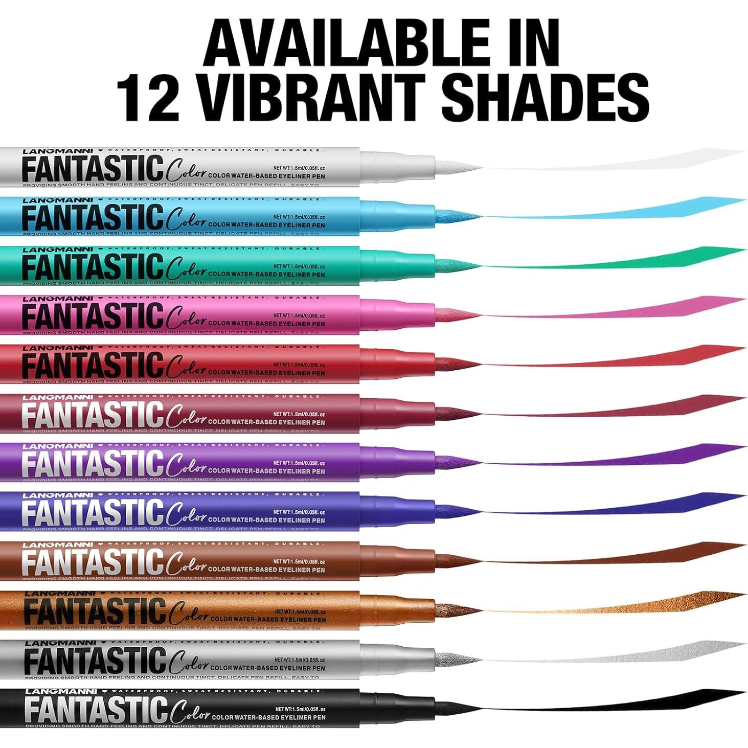 Set de Delineadores Líquidos Mate Langmanni 12 Colores Neón