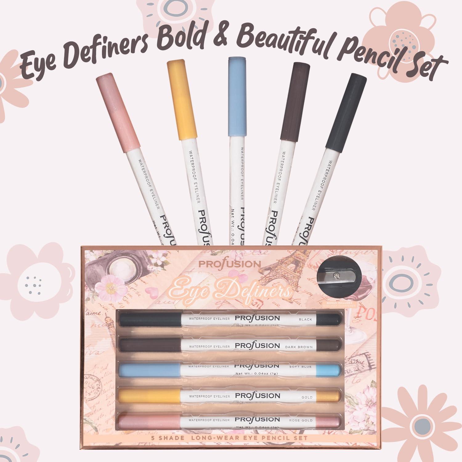 Juego de Lápices para Ojos Profusion Cosmetics 5 Piezas