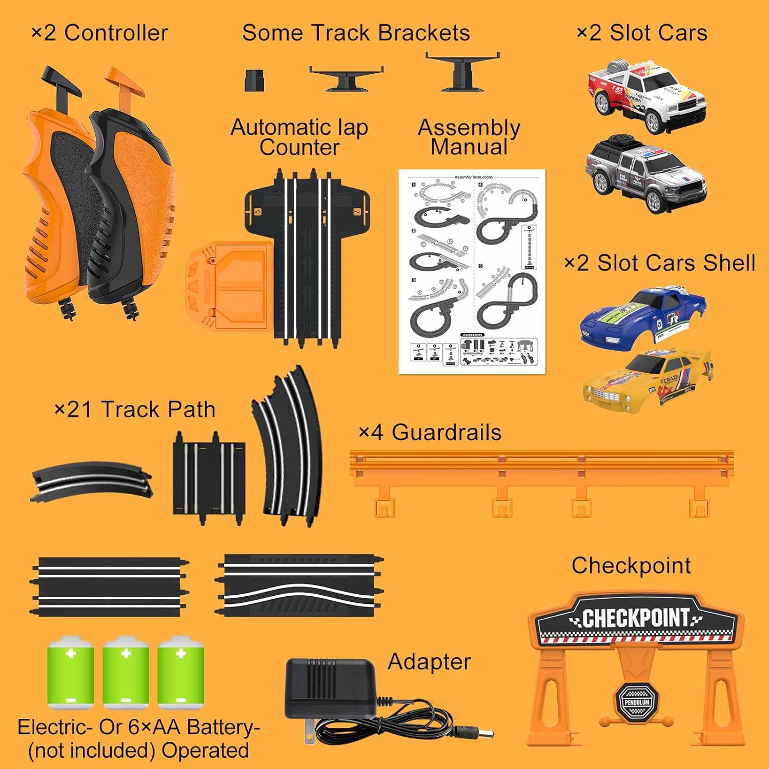 Conjunto de Pista de Carreras Wupuaait 3.35m con Coches 1:64