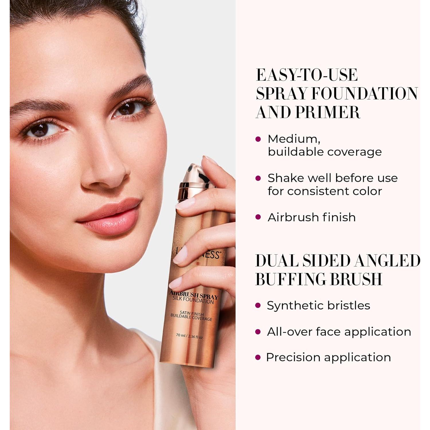 LUMINESS Kit Spray de Base de Seda y Primer Hidratante - Tono Medio Cálido