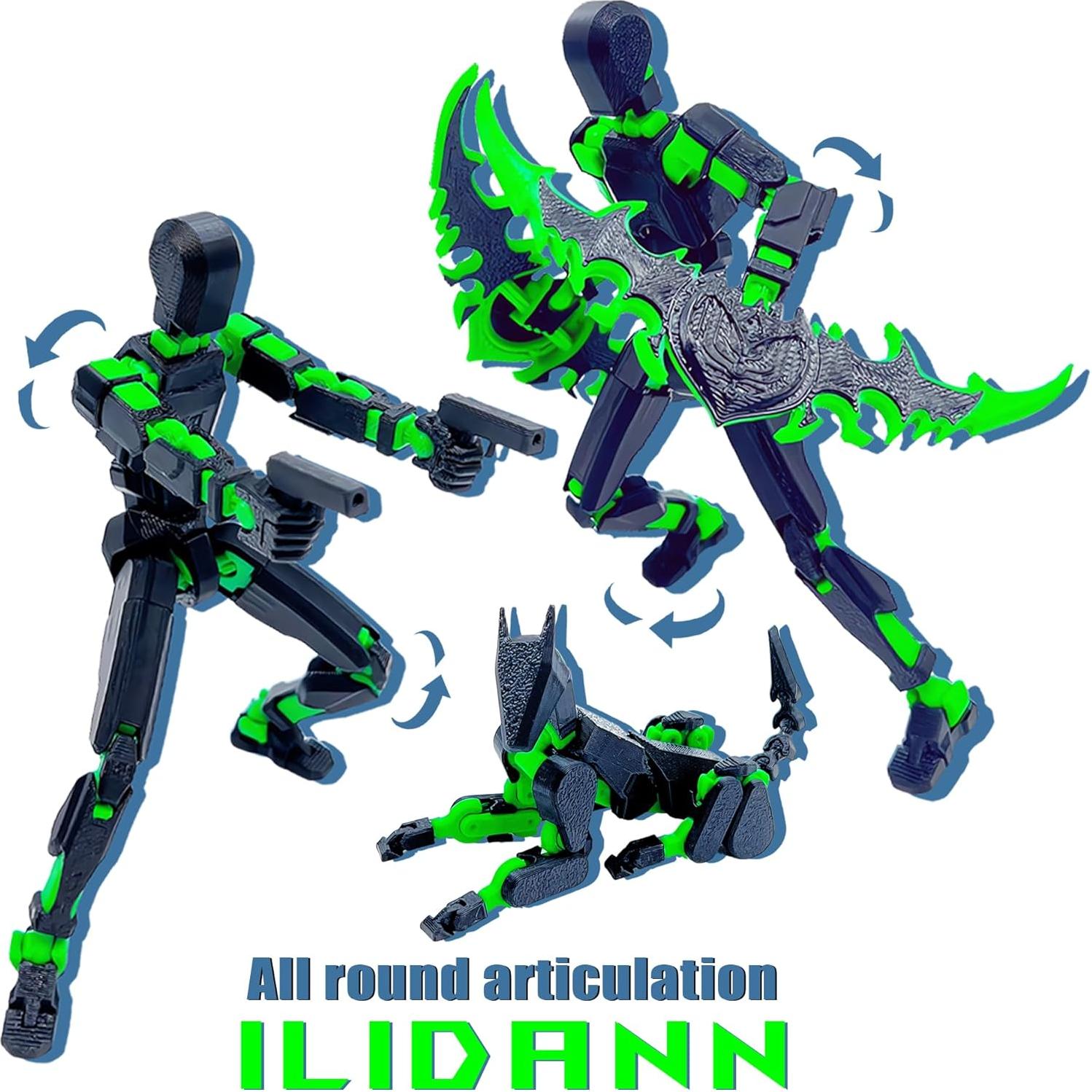 Conjunto de Figuras de Acción T13 Uodofy Modular 3D Negro Verde
