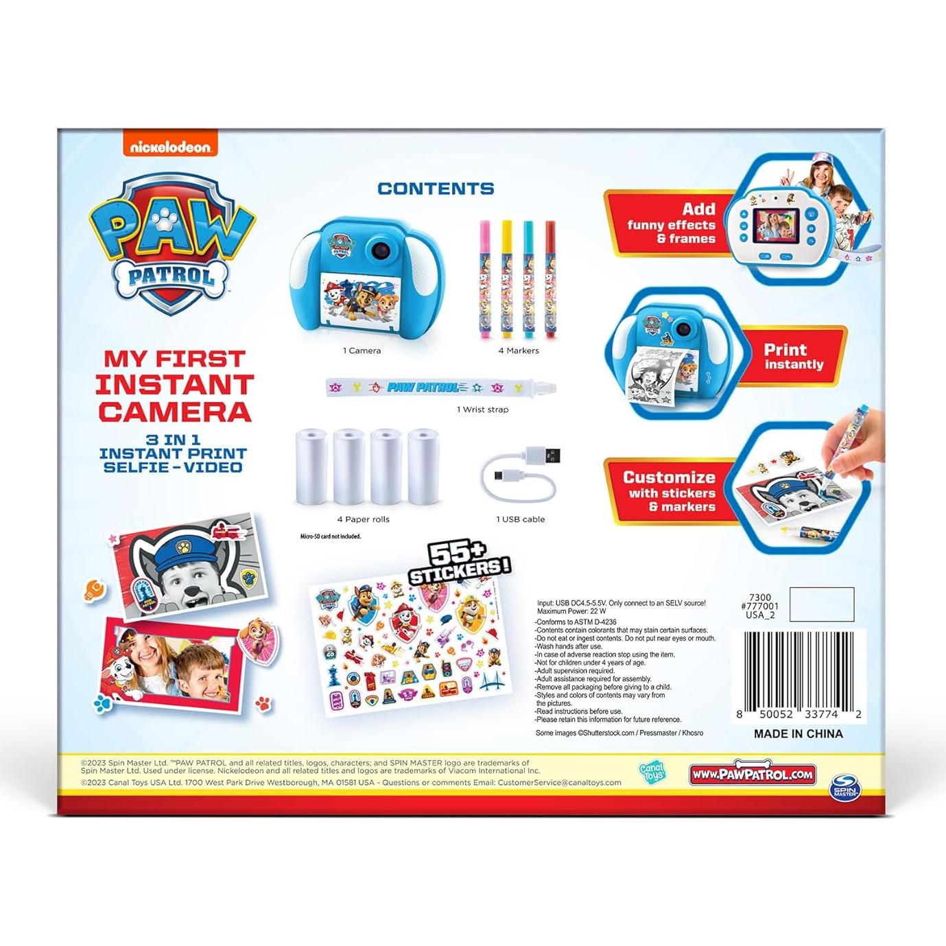 Cámara Instantánea Paw Patrol Canal Toys 12MP Multicolor