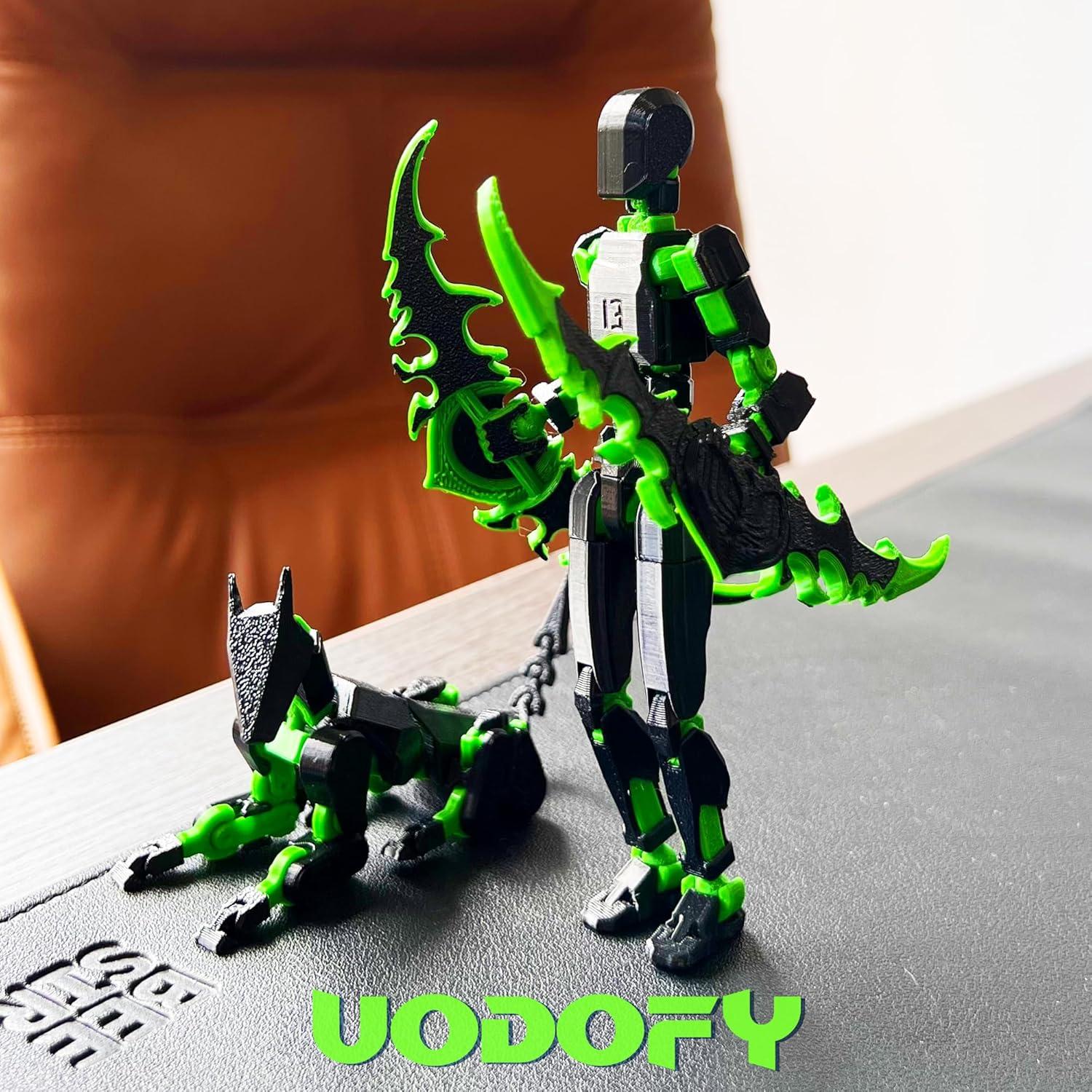 Conjunto de Figuras de Acción T13 Uodofy Modular 3D Negro Verde