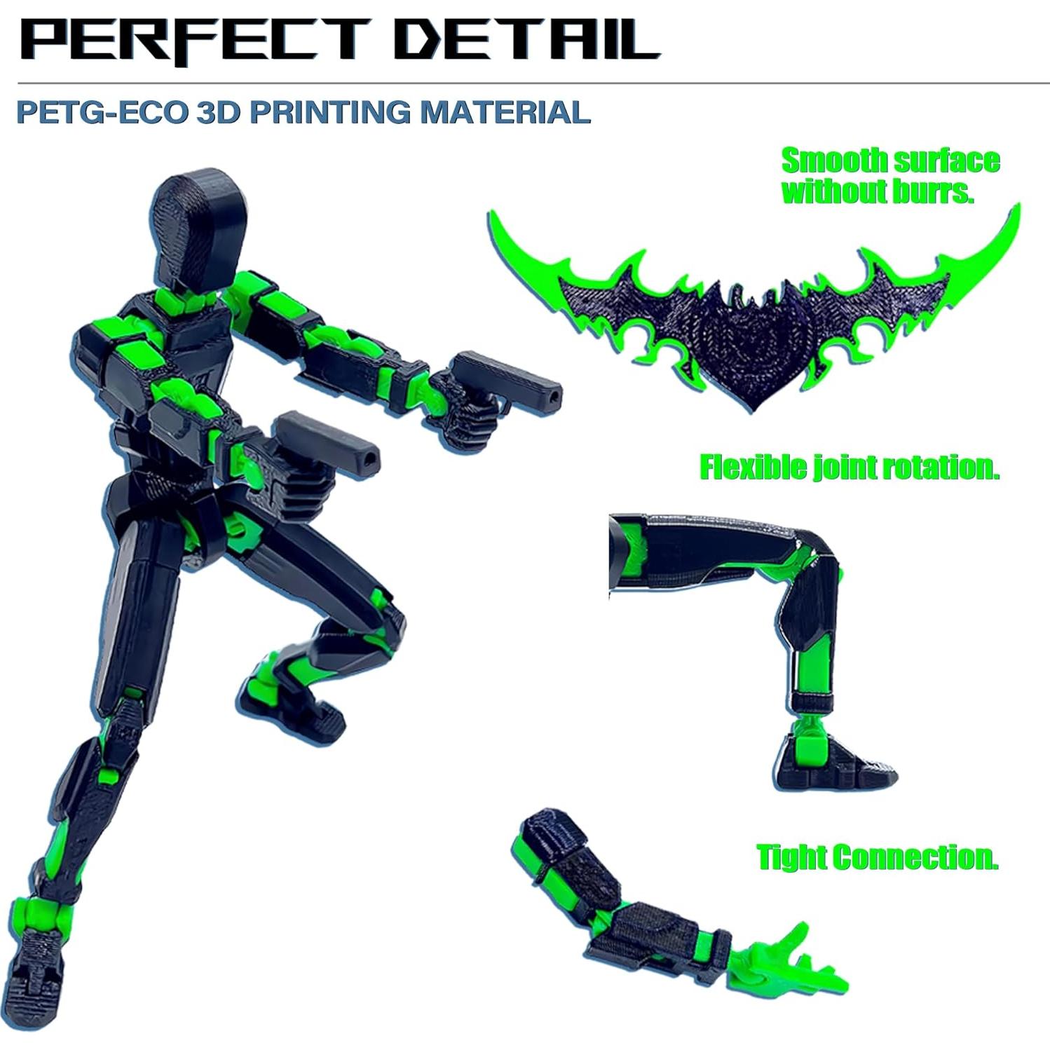 Conjunto de Figuras de Acción T13 Uodofy Modular 3D Negro Verde