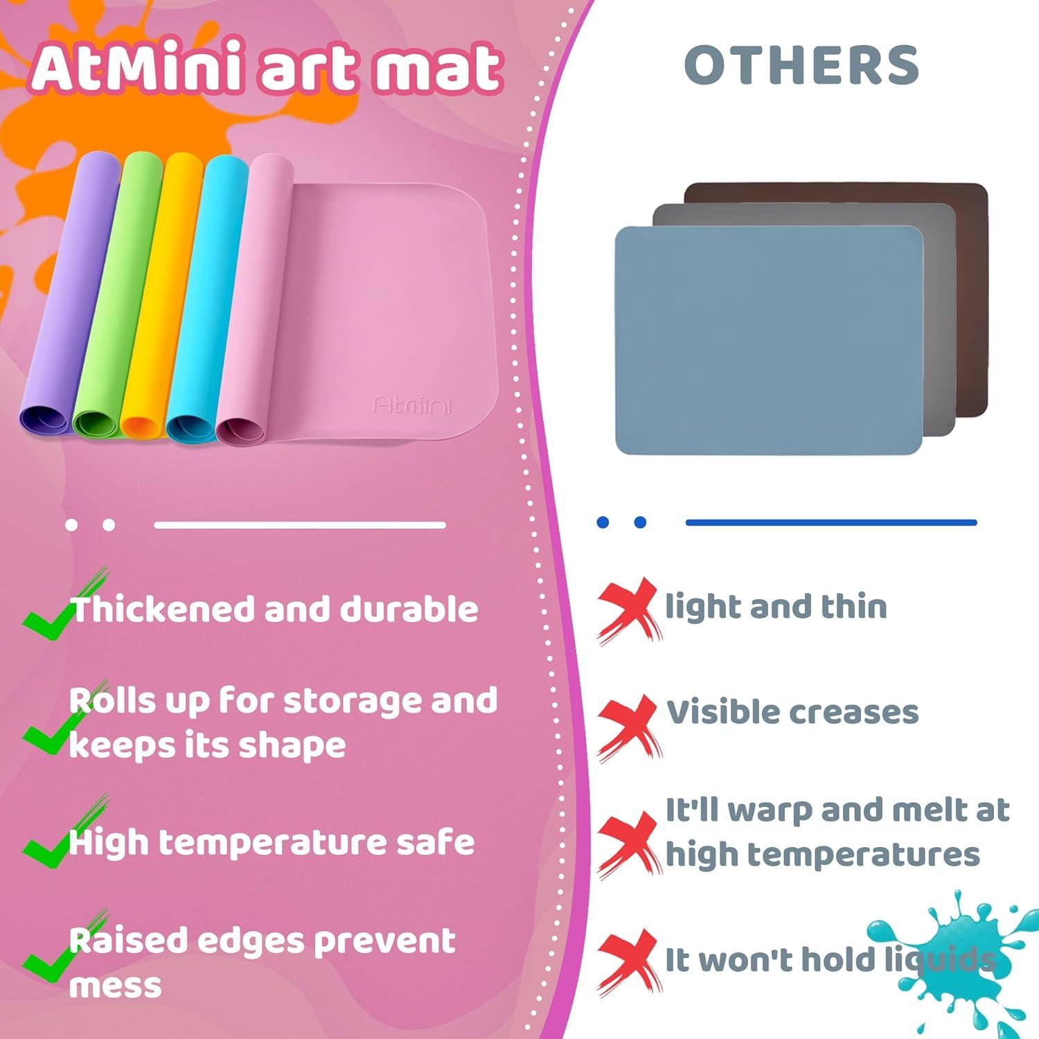 Alfombrilla de Silicona AtMini 61x40 cm Rosa para Manualidades