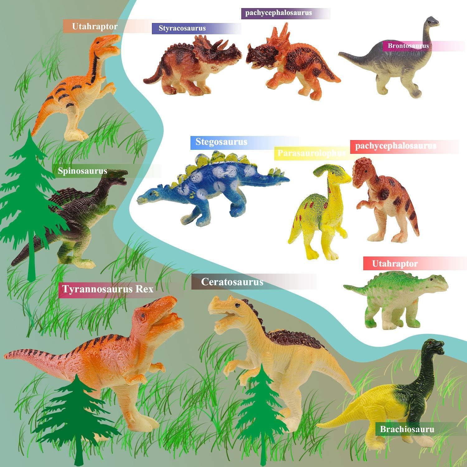 Figuras de Dinosaurios HAPTIME, Miniaturas 12 Piezas 5 cm