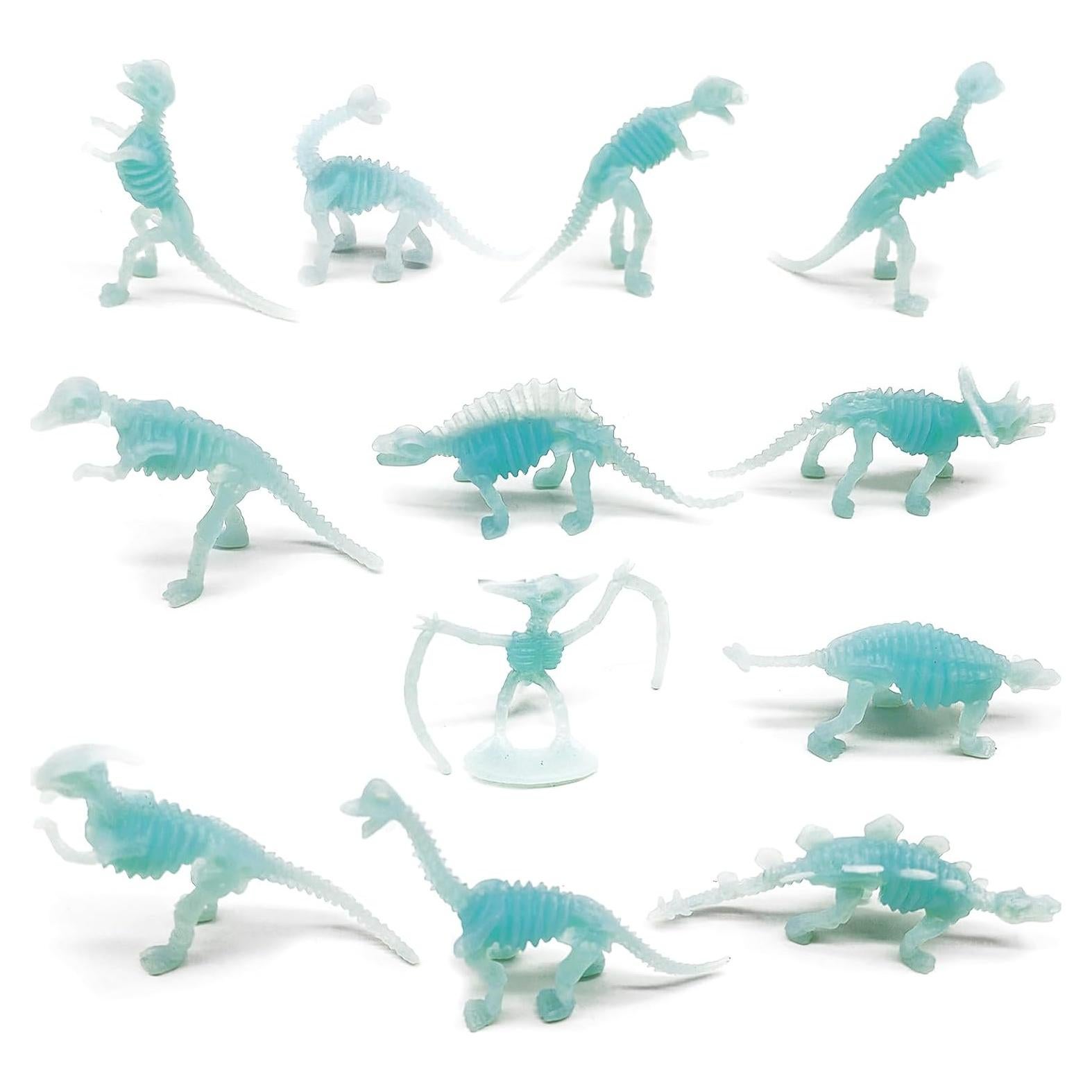HAPTIME 12 Figuras de Dinosaurios Brillantes - Juguetes para Niños