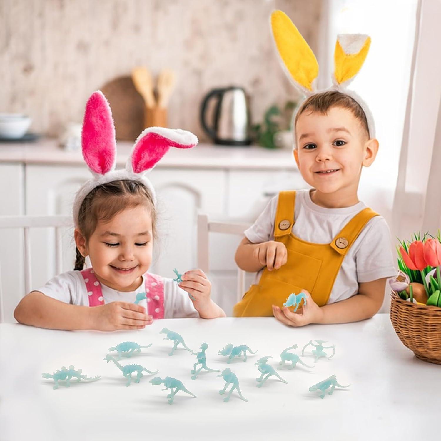 HAPTIME 12 Figuras de Dinosaurios Brillantes - Juguetes para Niños