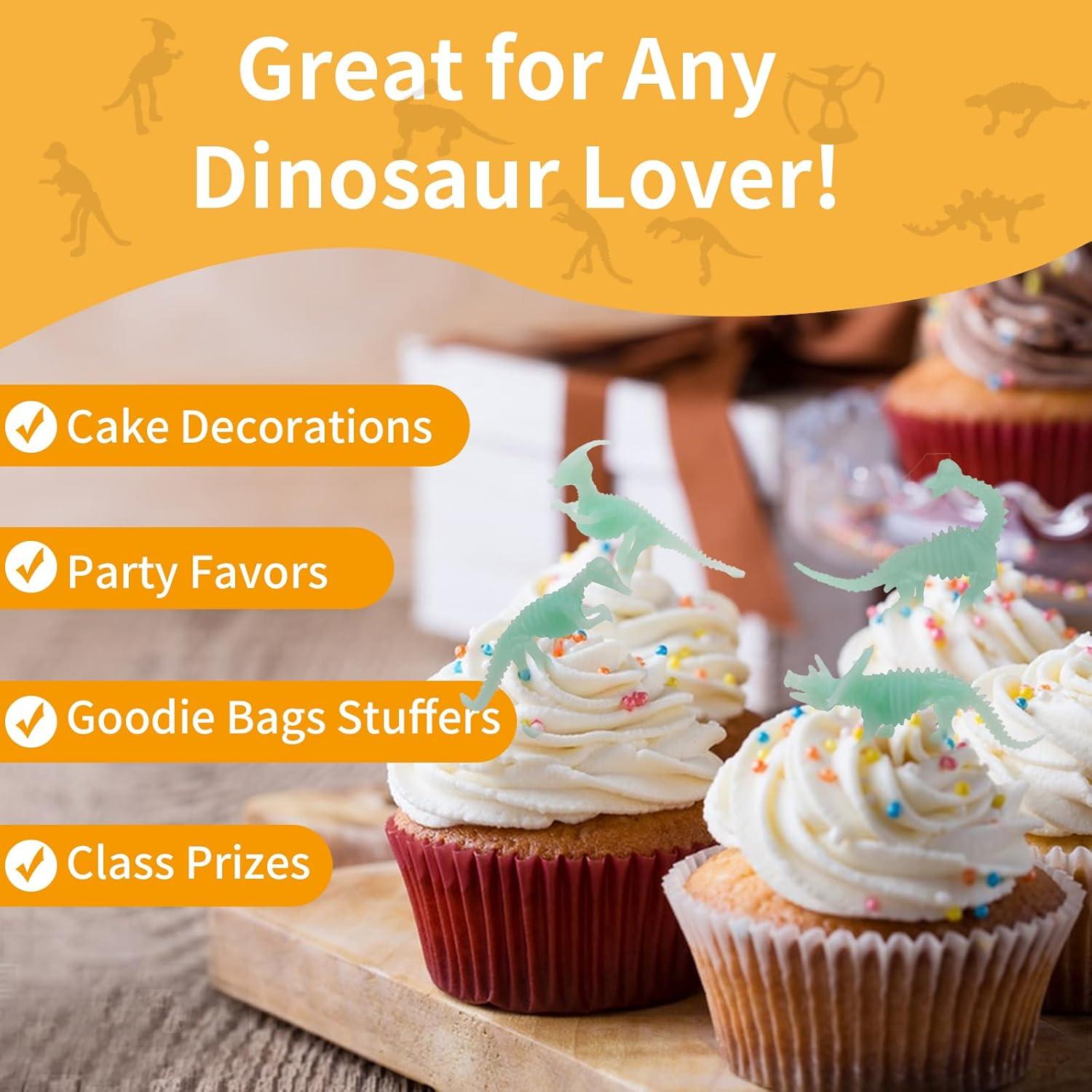 HAPTIME 12 Figuras de Dinosaurios Brillantes - Juguetes para Niños