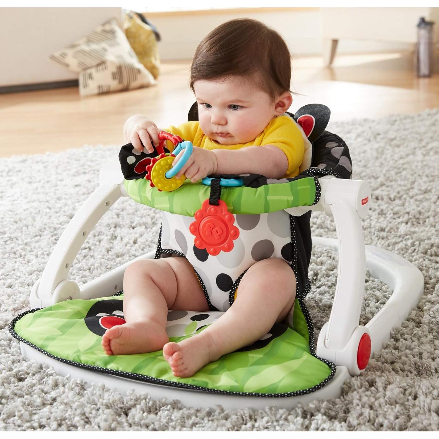 Silla Portátil Bebés Fisher-Price Panda con Juguetes