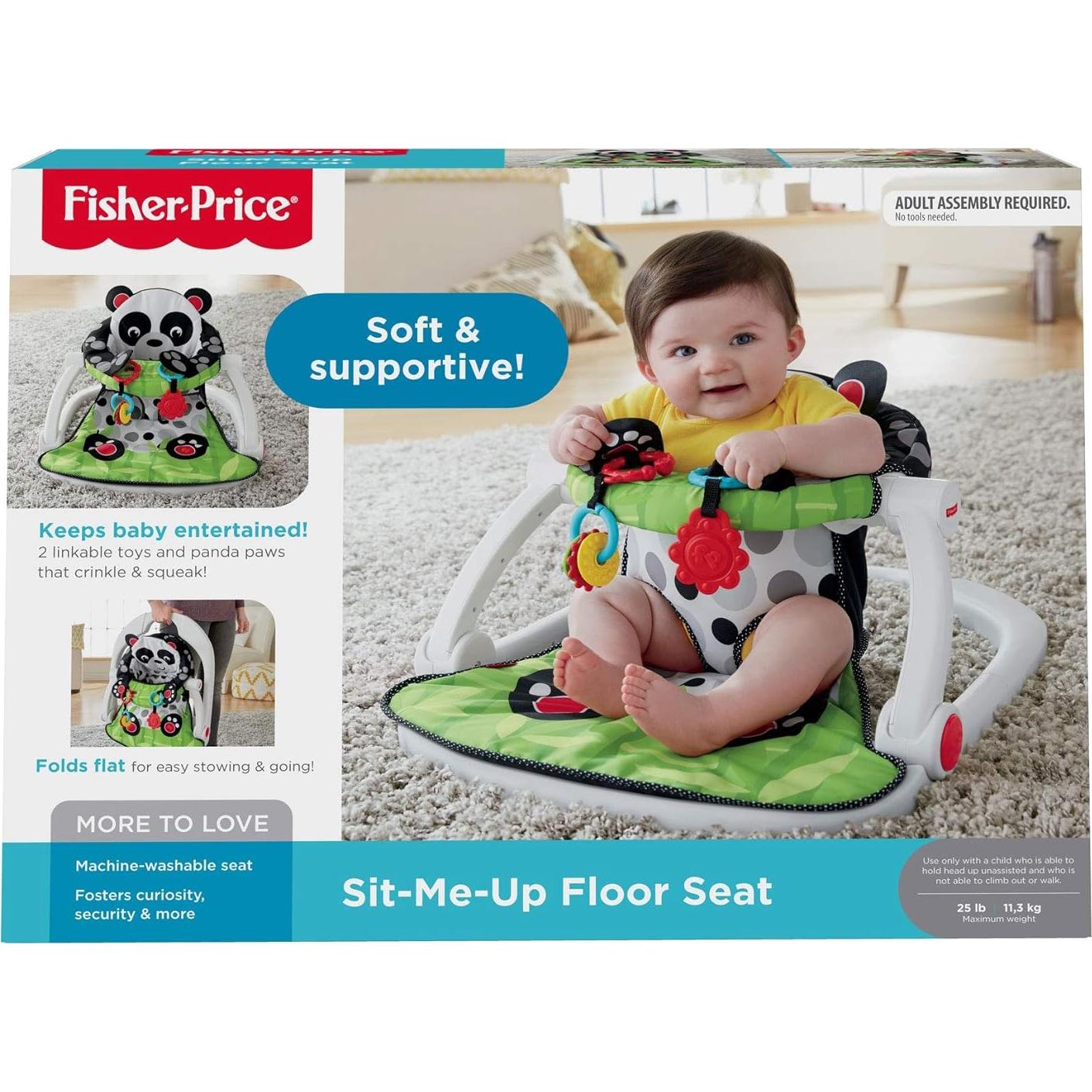 Silla Portátil Bebés Fisher-Price Panda con Juguetes