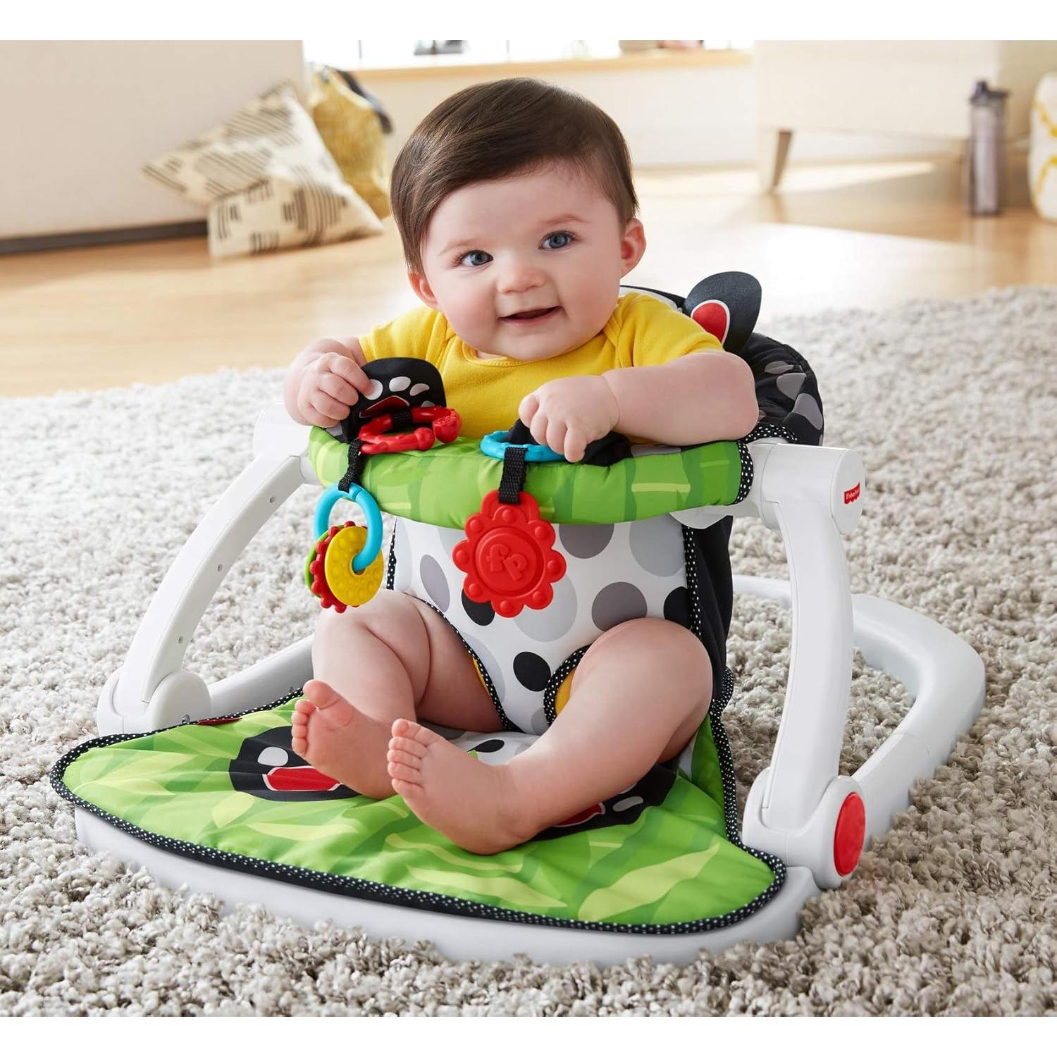 Silla Portátil Bebés Fisher-Price Panda con Juguetes