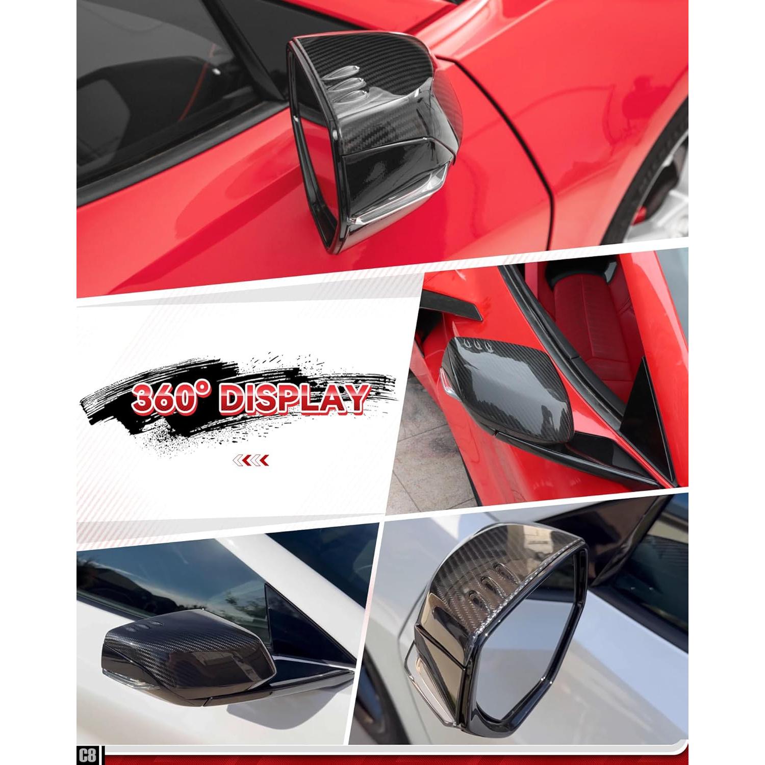 Cubiertas de Espejo de Fibra de Carbono etesan C1653 para Corvette C8 2020-2025