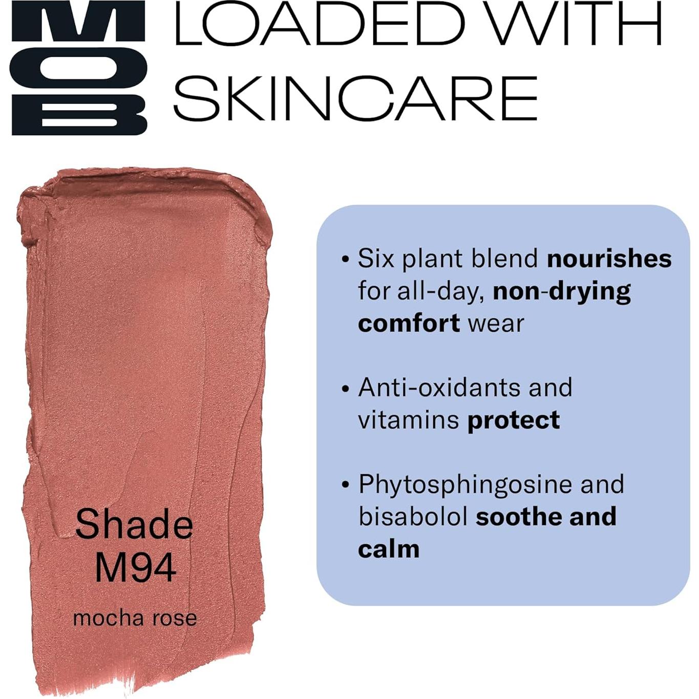 Labial Mate Suave MOB M94 Rosa Mocha - Fórmula Vegana 17.86g