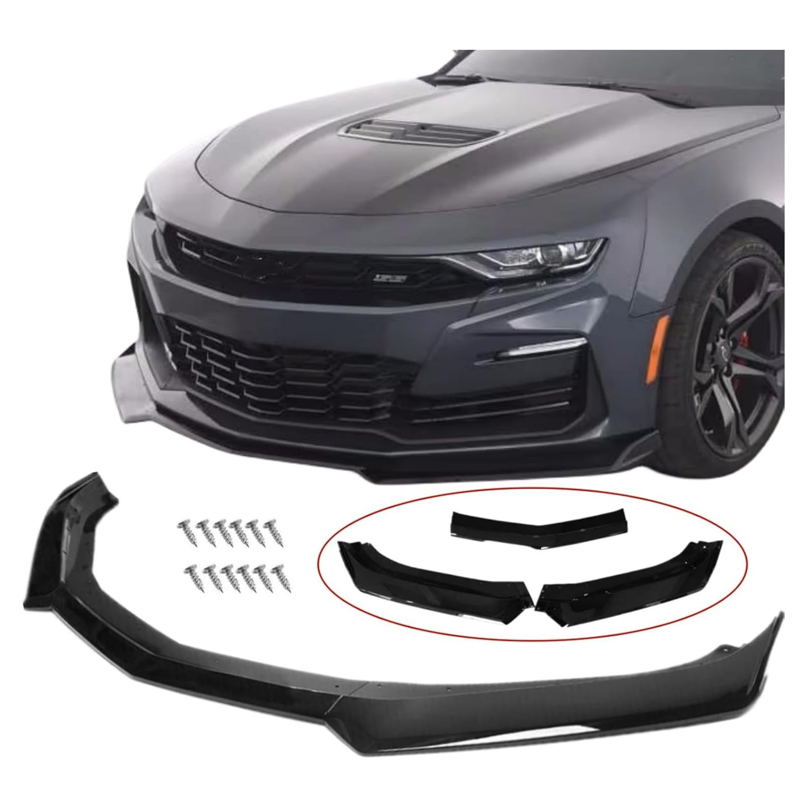 Divisor de Labio de Parachoques Frontal MUTUSAISI D666 Negro Brillante