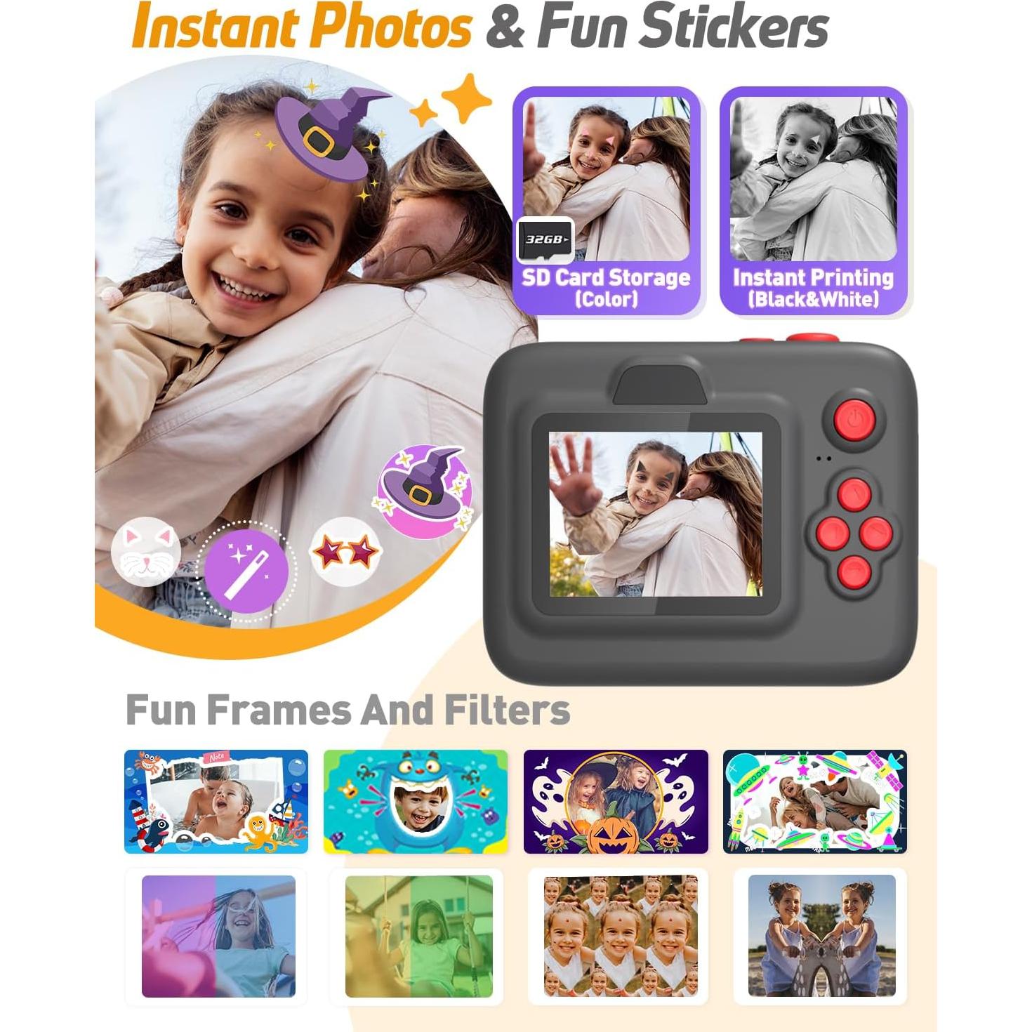 Cámara Instantánea Yehtta para Niños 2.4" 1080P con Impresión